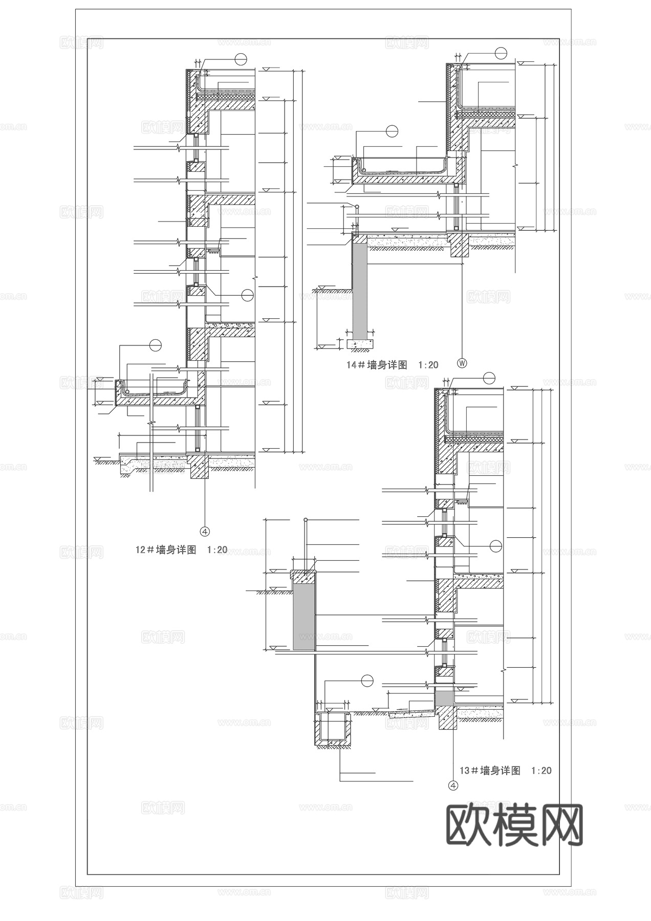 墙身详图cad施工图