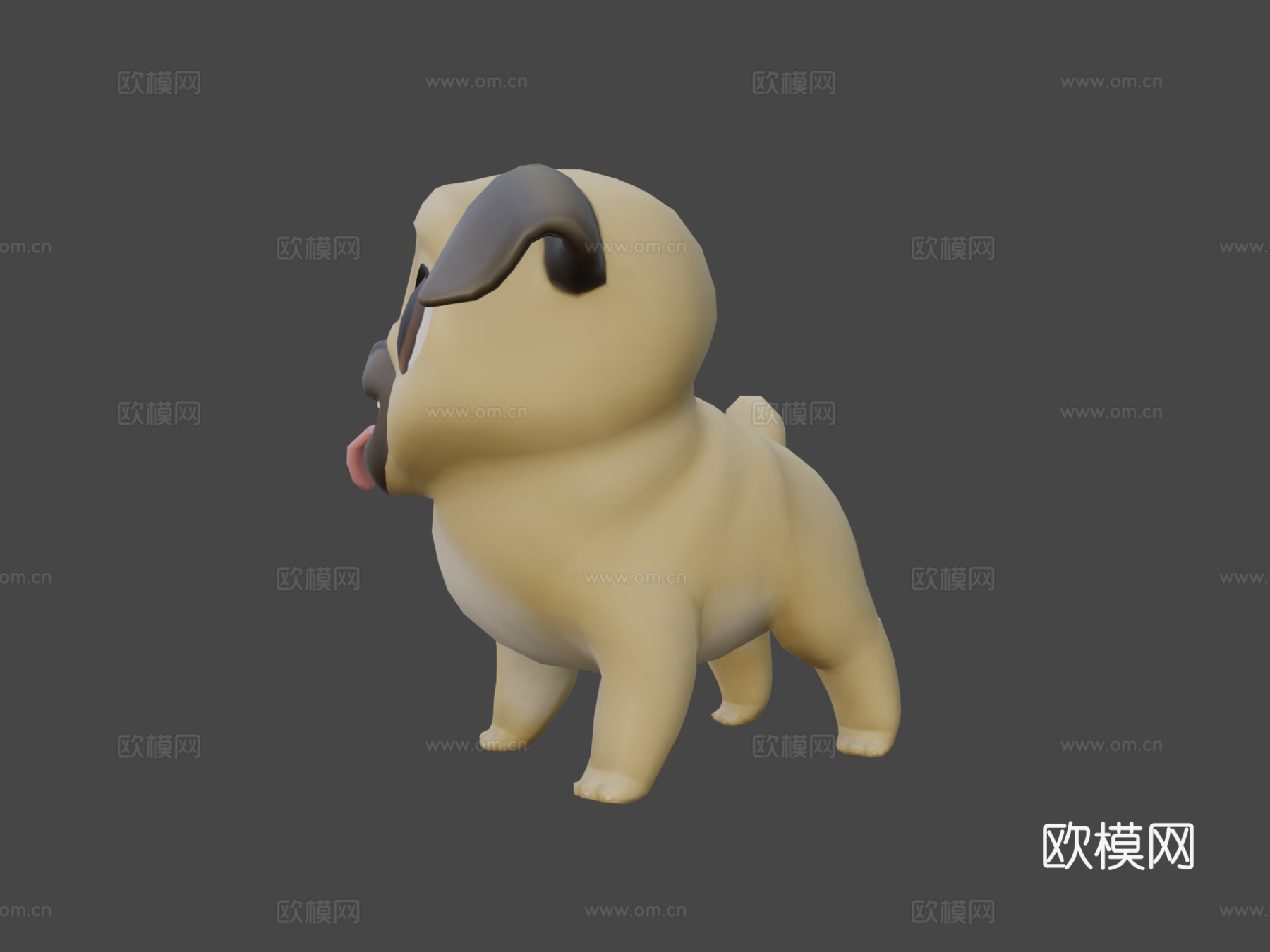 巴哥犬路易su模型