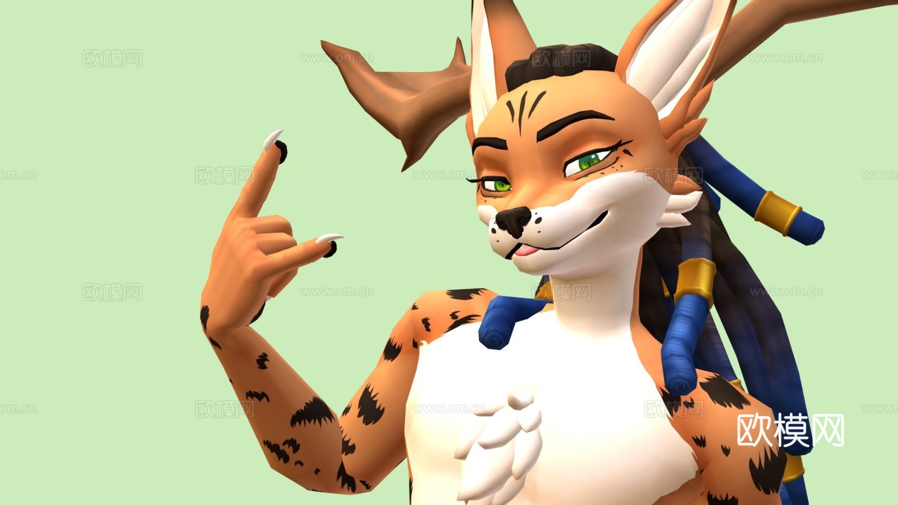 北极山猫虚拟形象su模型