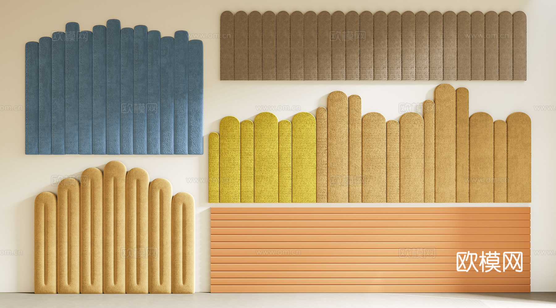 现代软包 床头软包 床靠背 墙面软包 坐垫 墙面背景su模型