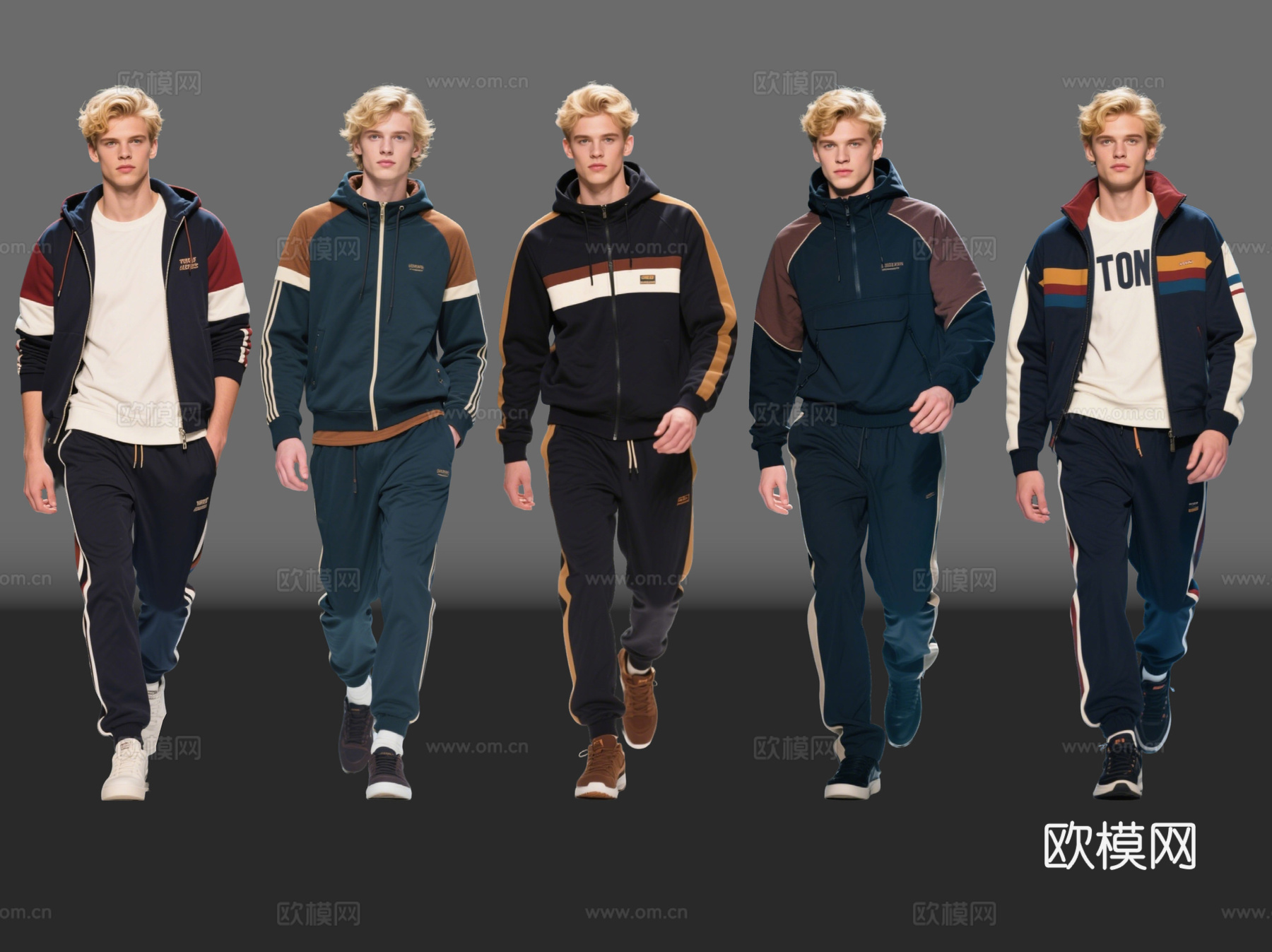 2D现代人物 时尚休闲装 休闲模特 现代商业街拍 休闲装帅哥su模型