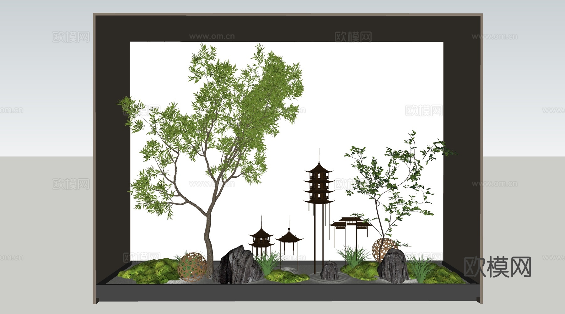 现代景观植物 景观花池 植物组团 植物堆su模型