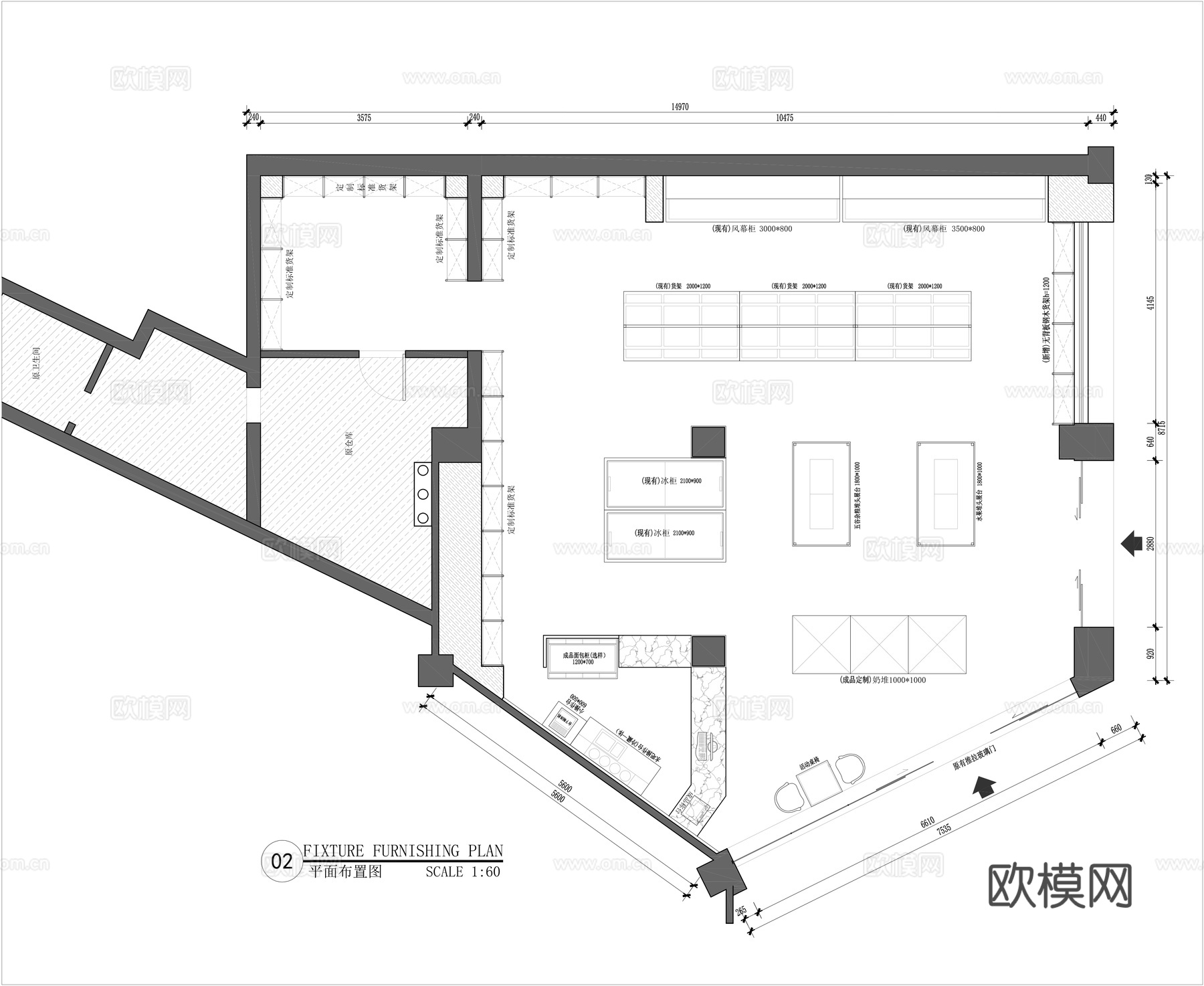 超市装修施工图cad施工图