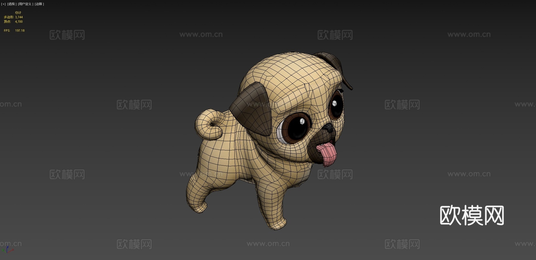 巴哥犬路易su模型