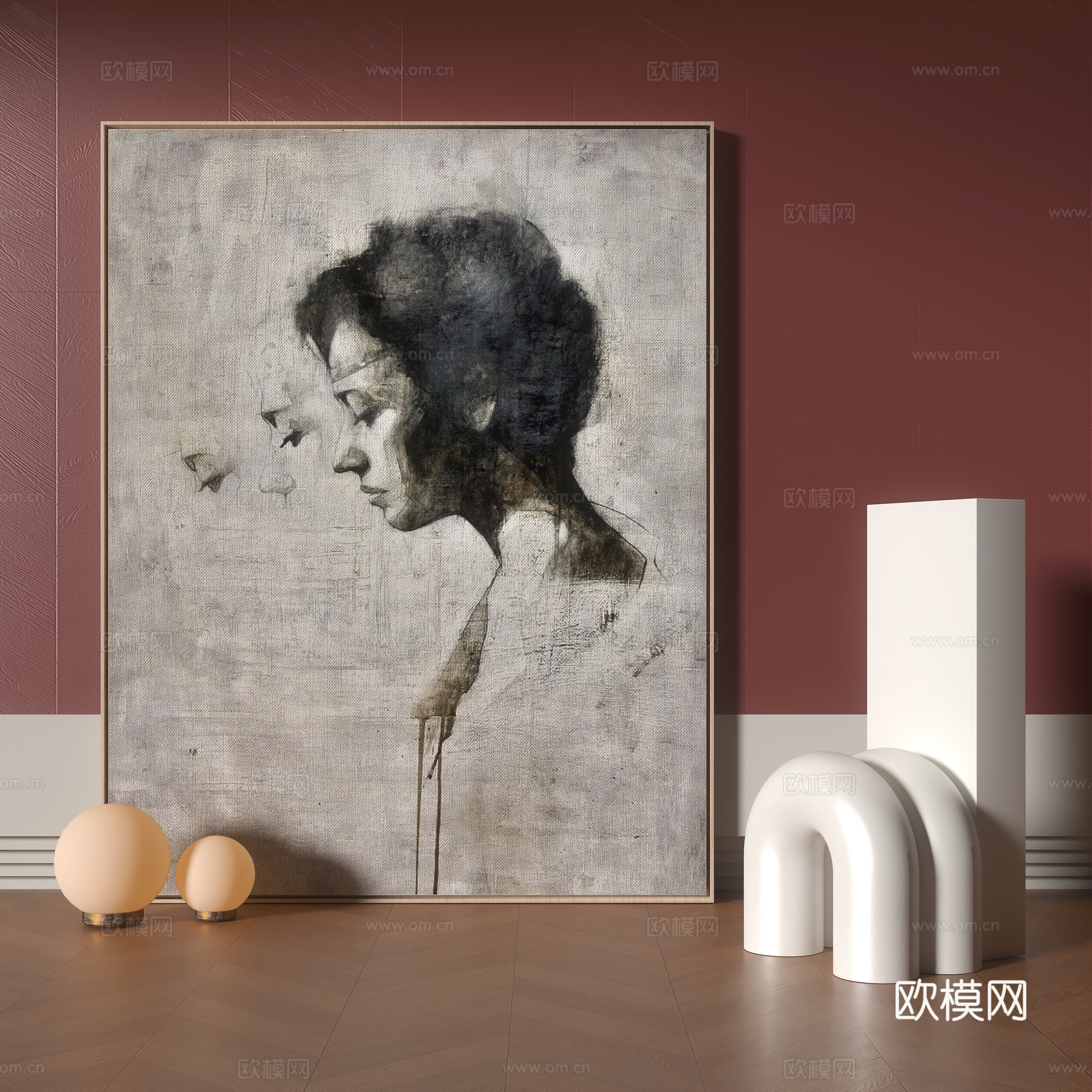 现代挂画su模型