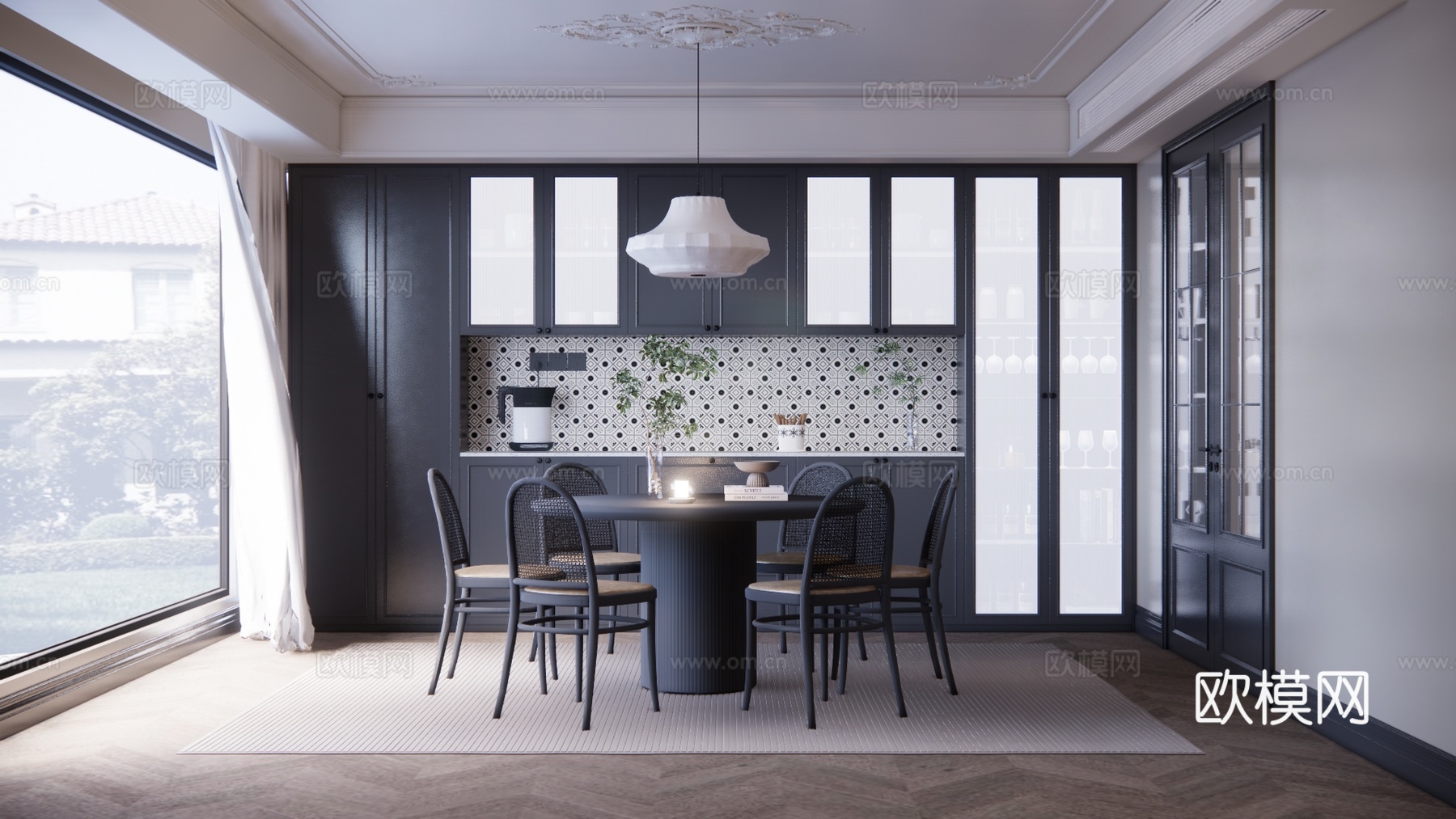 茶室 衣帽间 客厅 客餐厅 家装su模型