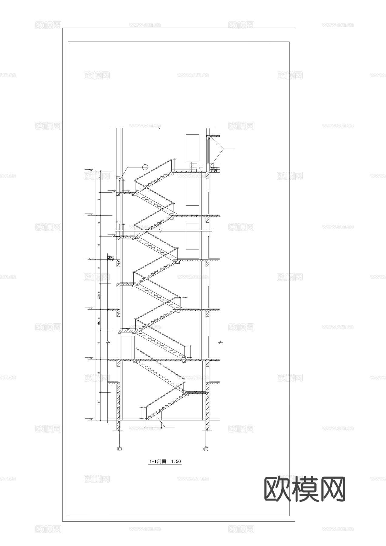 楼梯剖面cad施工图