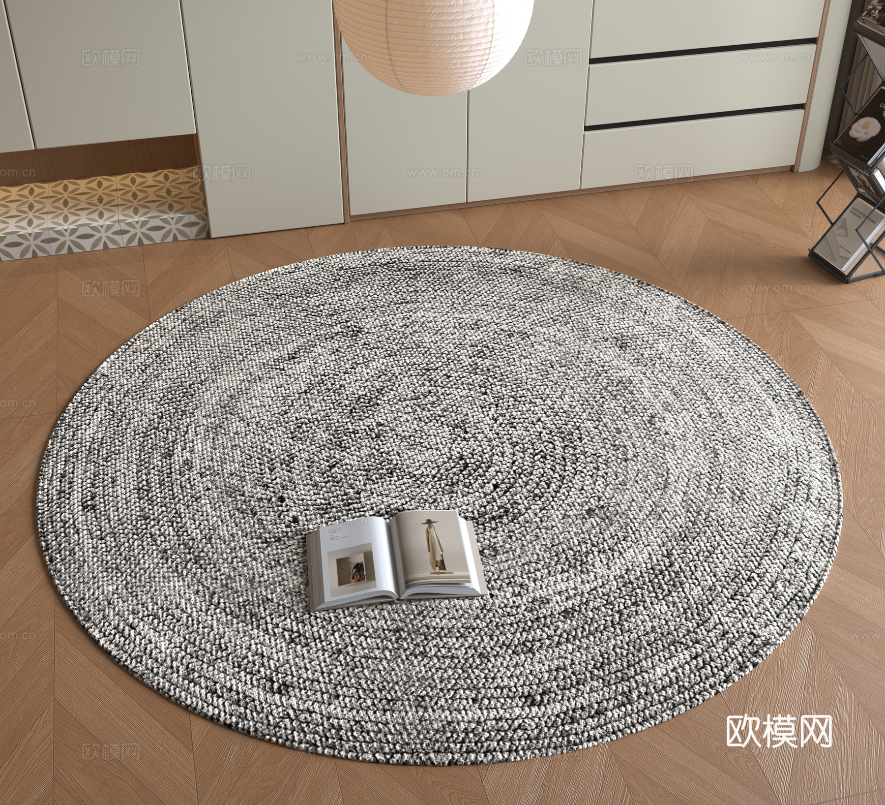 现代圆形地毯su模型