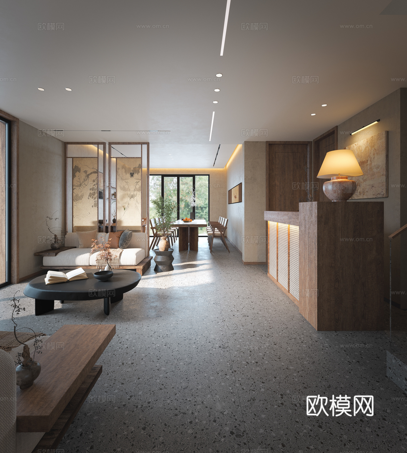 宋式民宿餐厅3d模型