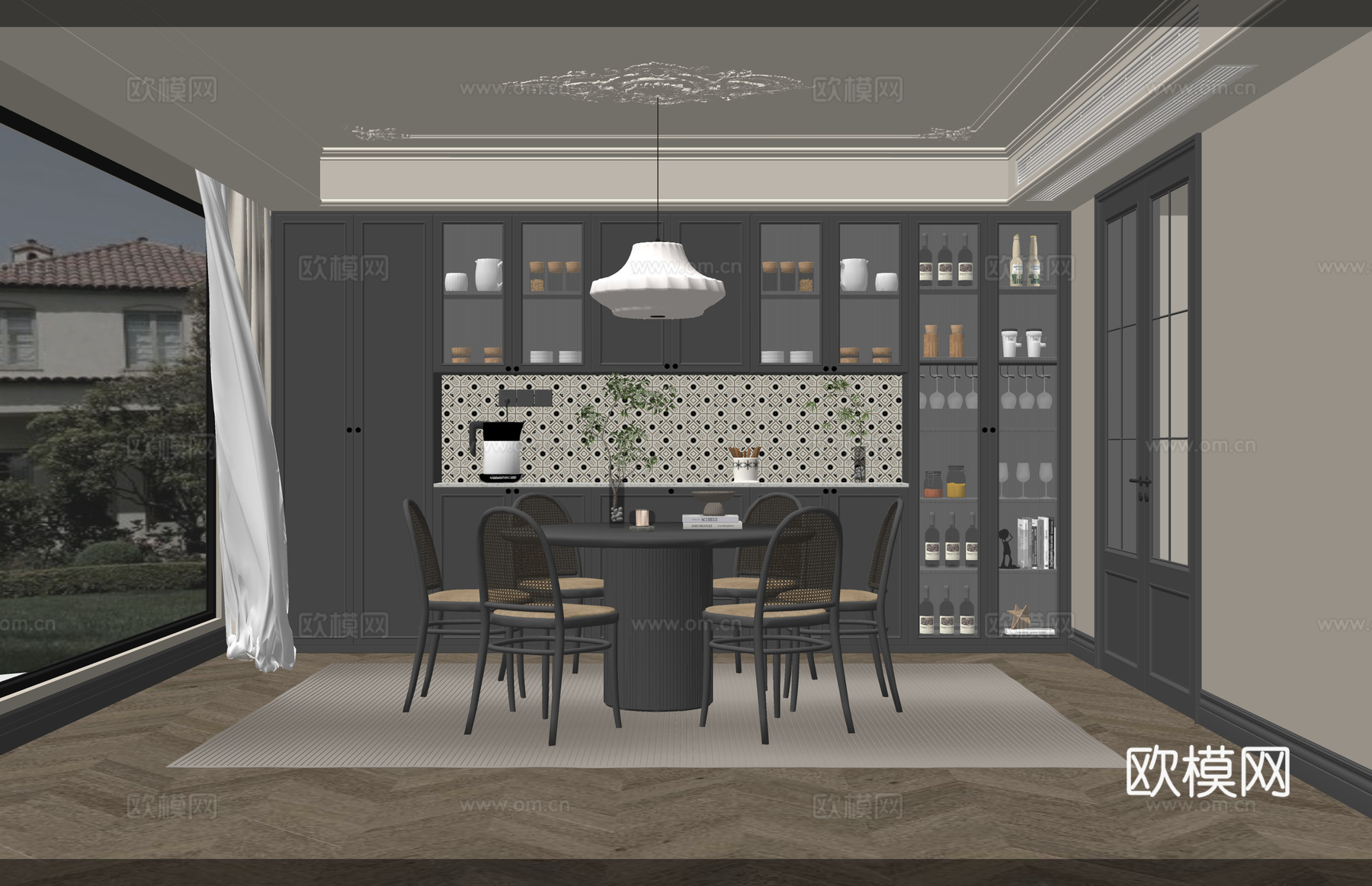 茶室 衣帽间 客厅 客餐厅 家装su模型