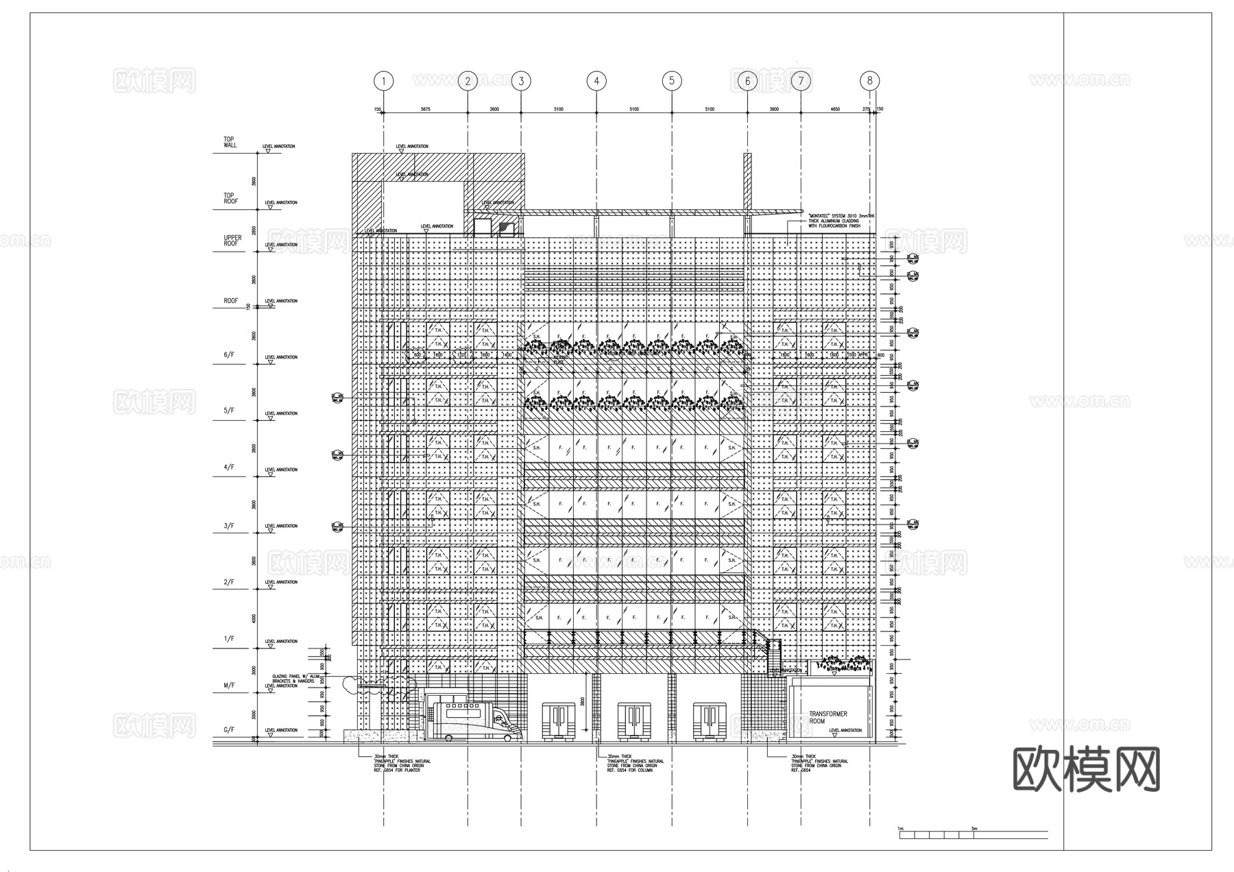 办公建筑cad施工图下载