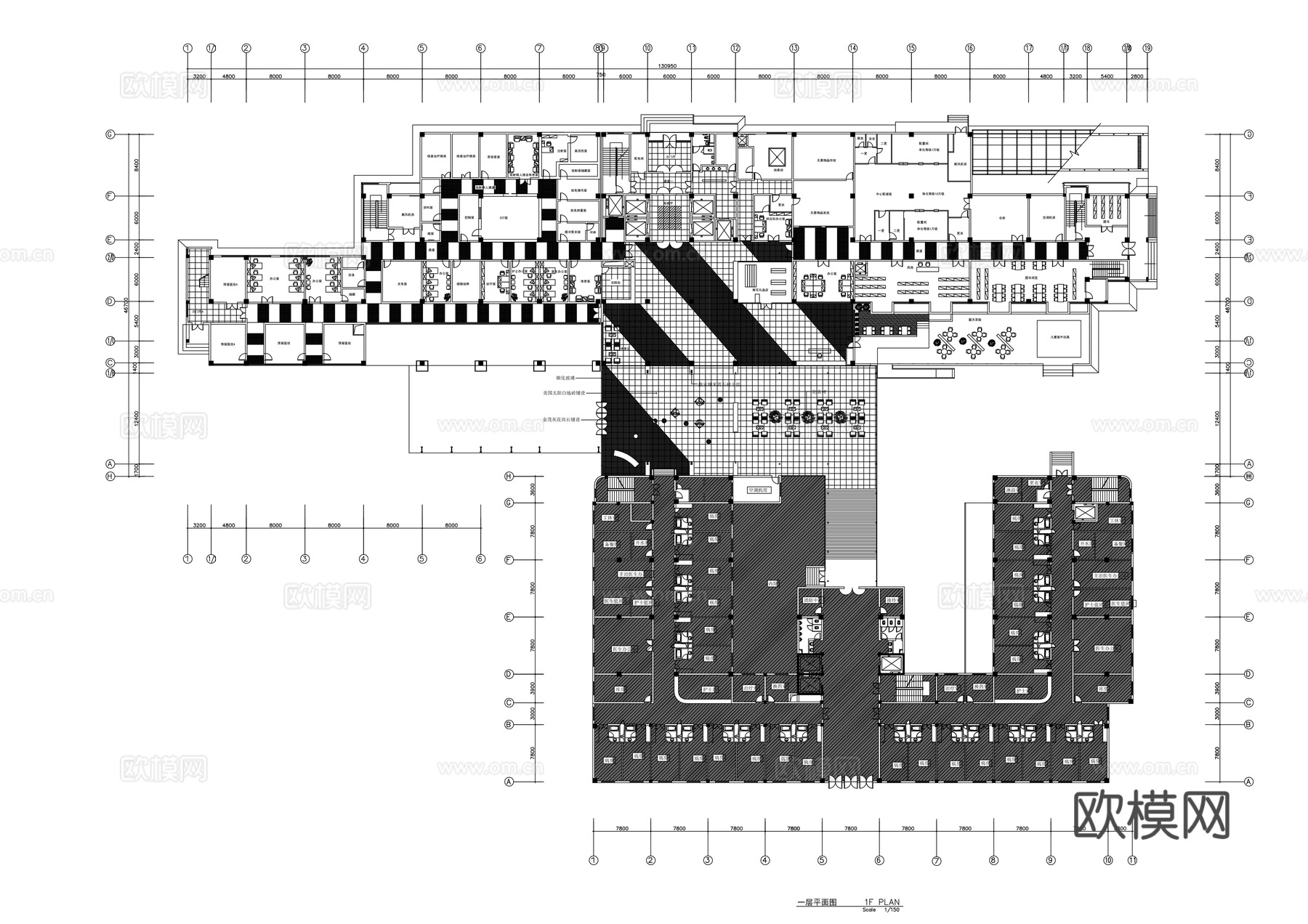 病房 综合楼 平面布置图cad施工图