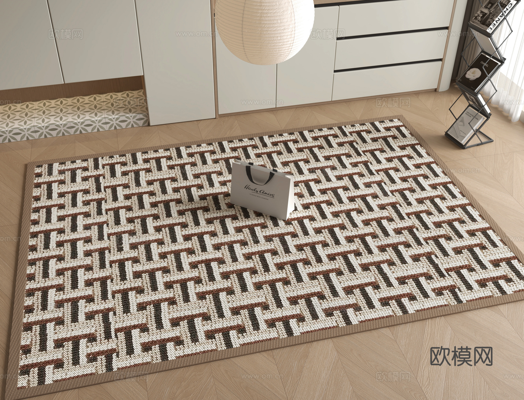 现代地毯su模型下载（渲染图1）