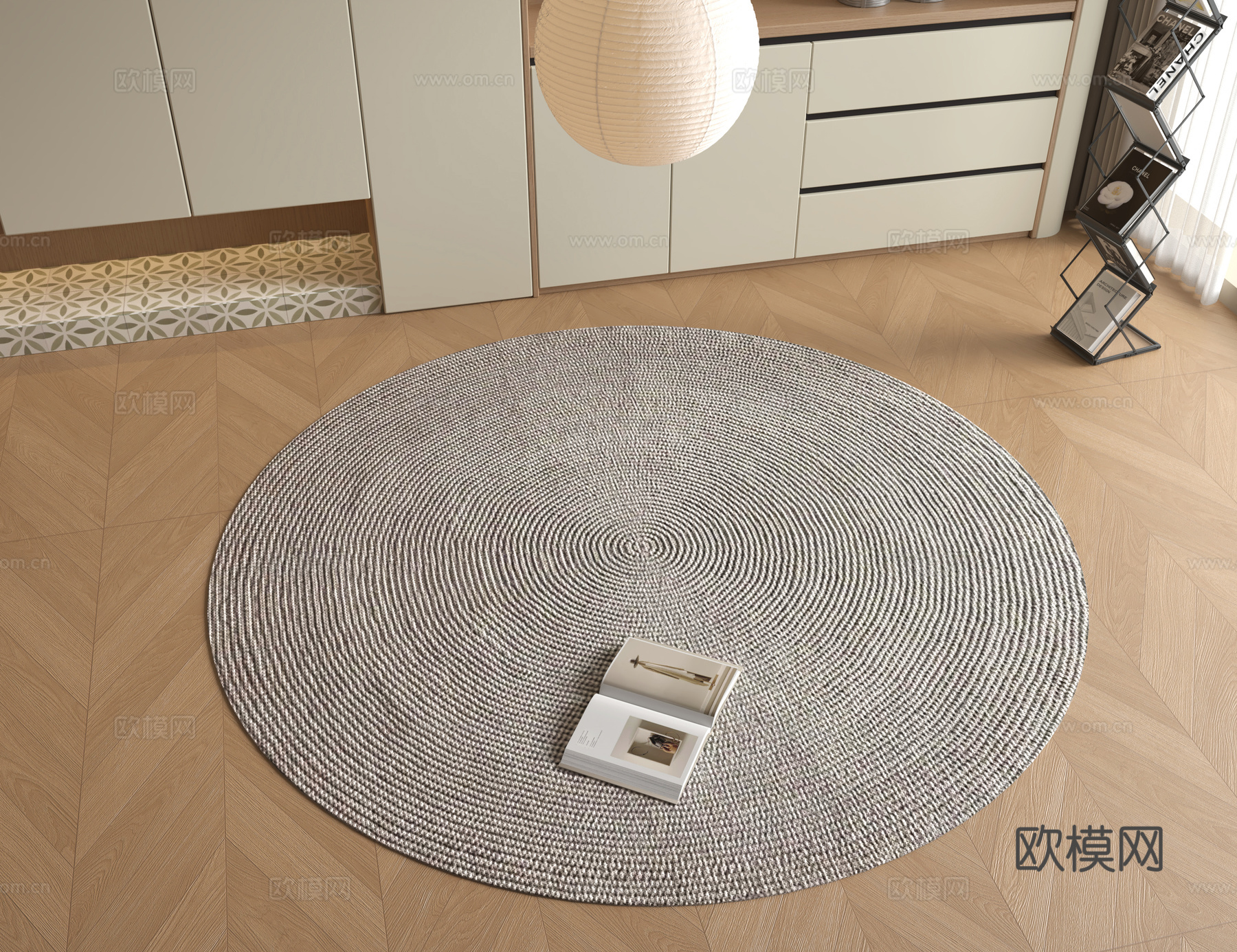 现代圆形地毯su模型