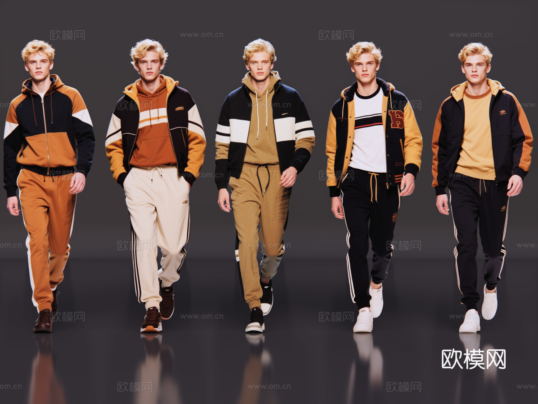 2D现代人物 时尚休闲装 休闲模特 现代商业街拍 休闲装帅哥su模型