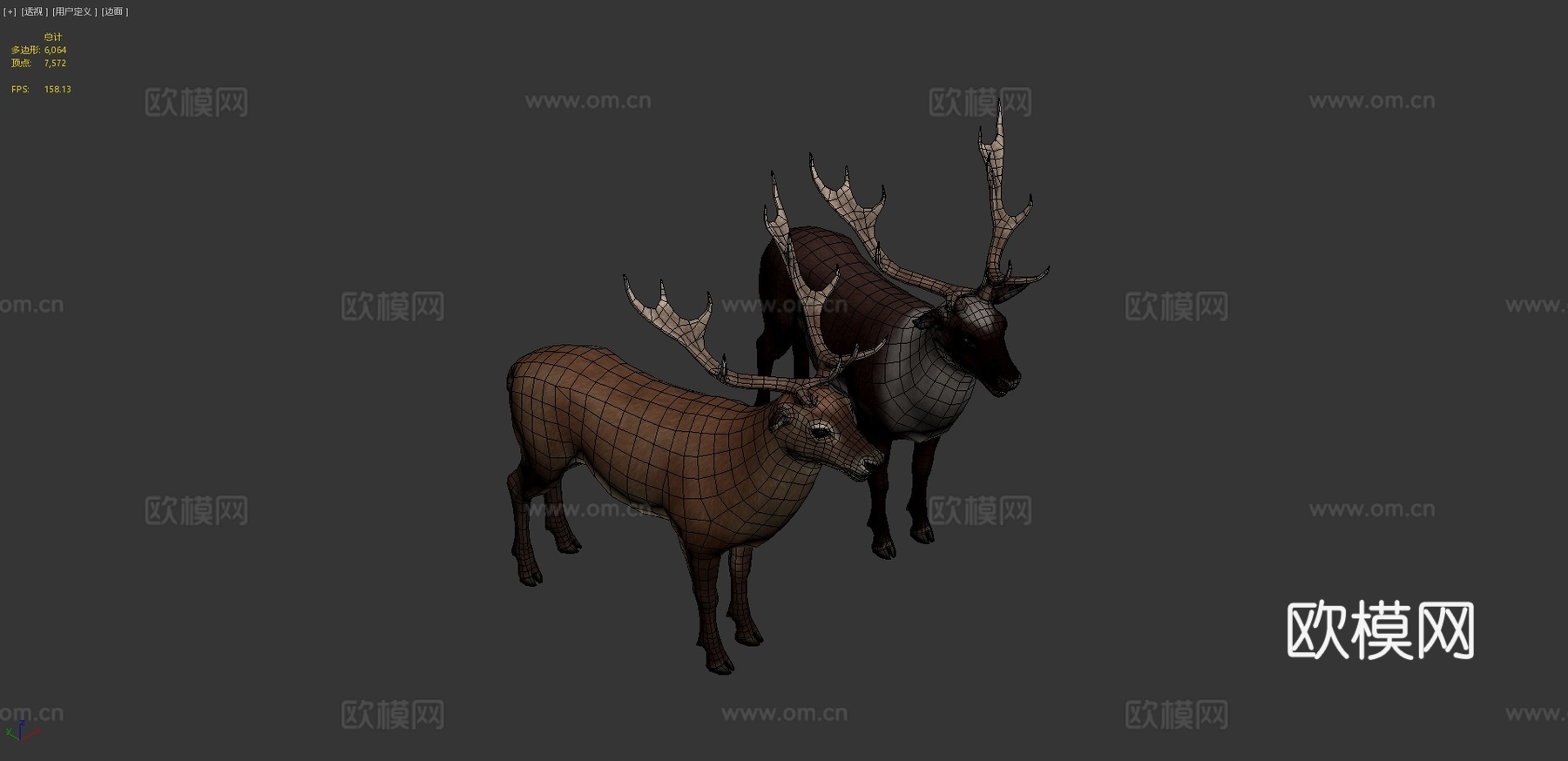 鹿纹理测试su模型