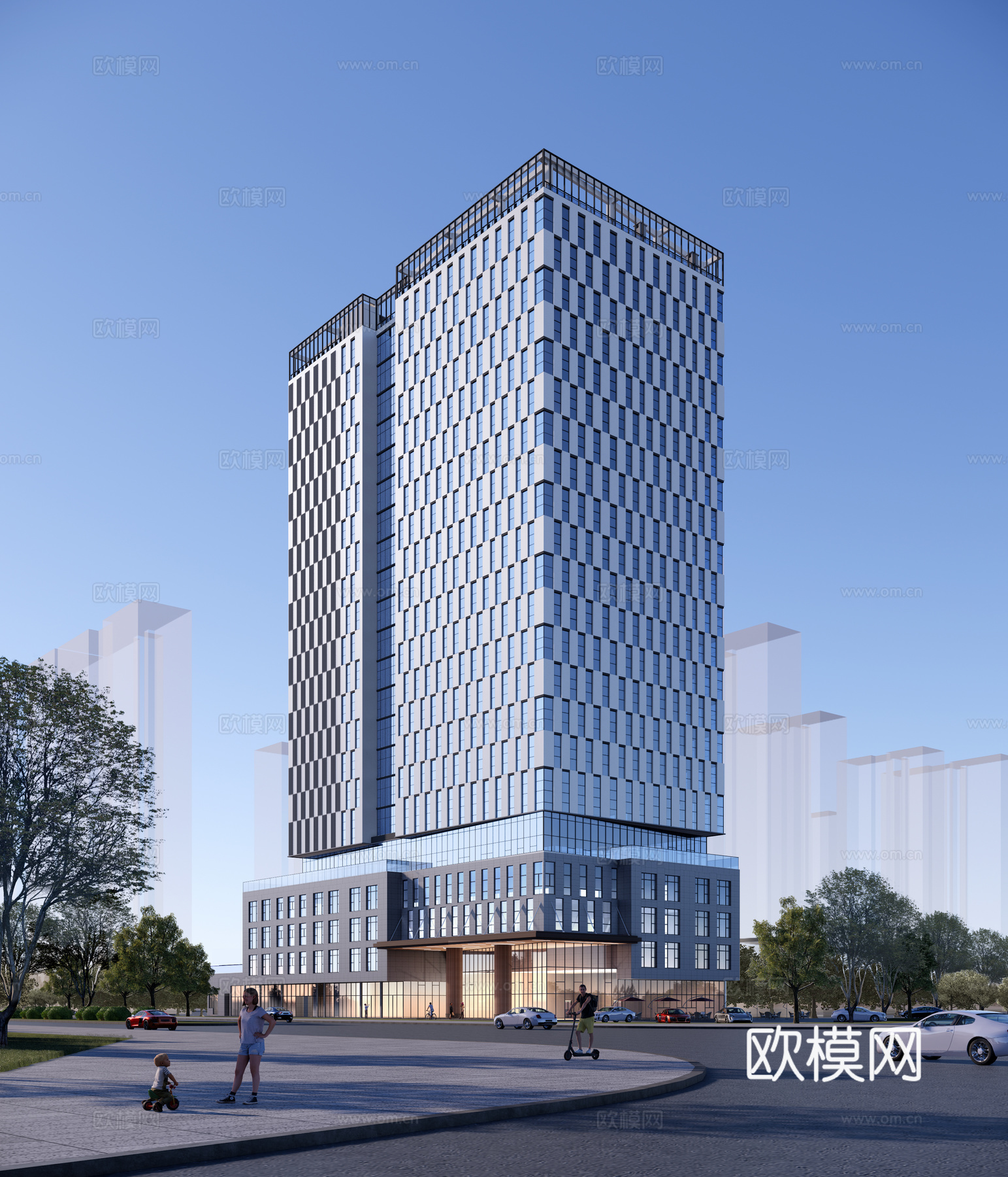 现代建筑 商业建筑 办公楼su模型