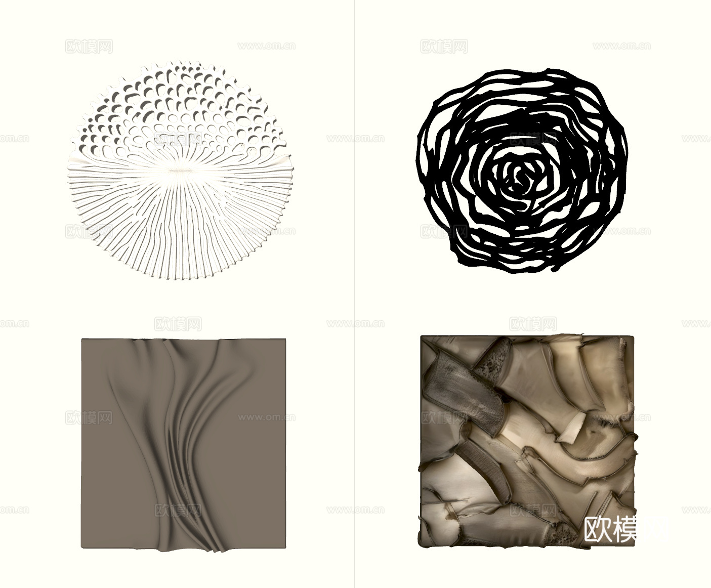 现代立体墙饰挂件立体画几何装饰画su模型