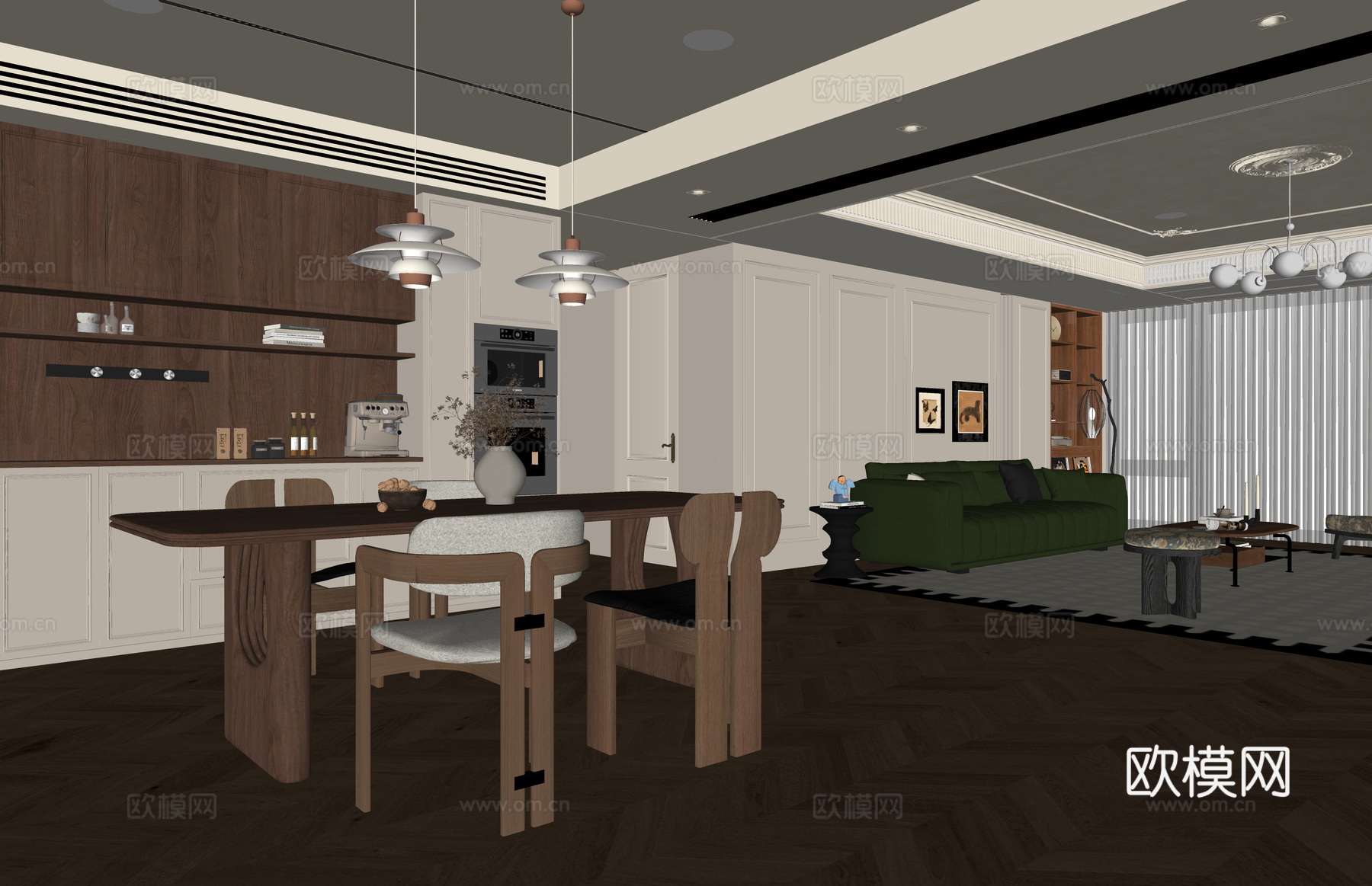 家装 衣帽间 餐厅su模型