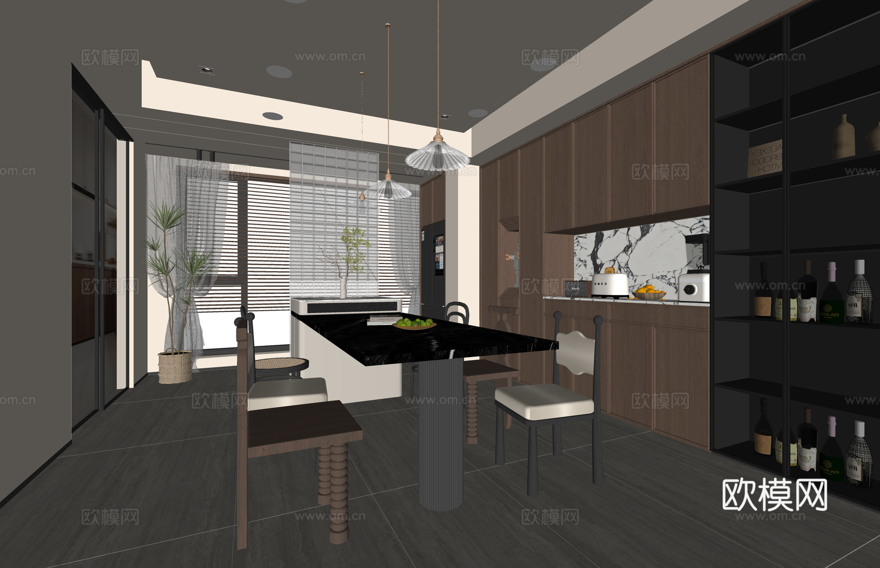 家装 客厅 茶室su模型