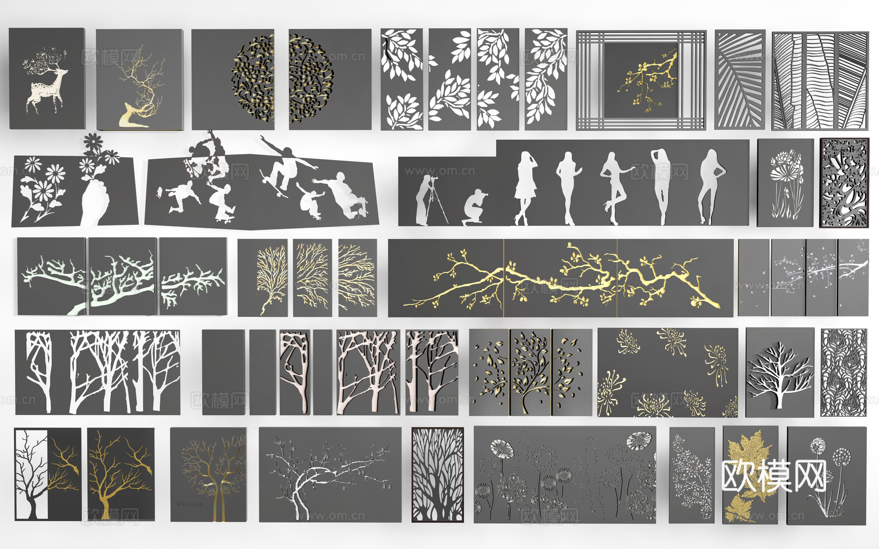 镂空景墙 景墙围墙su模型