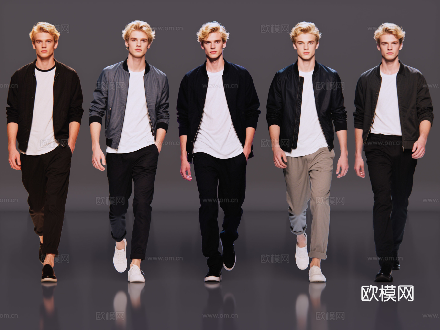 2D现代人物 时尚休闲装 休闲模特 现代商业街拍 休闲装帅哥su模型