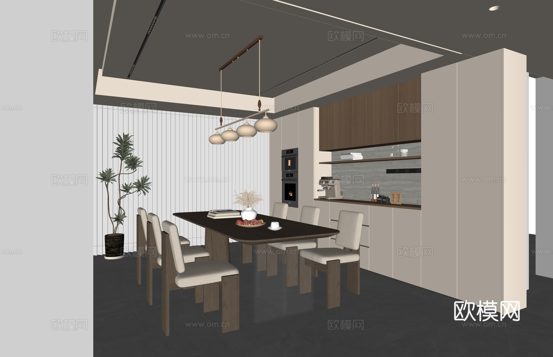 客餐厅 家装 阳台su模型