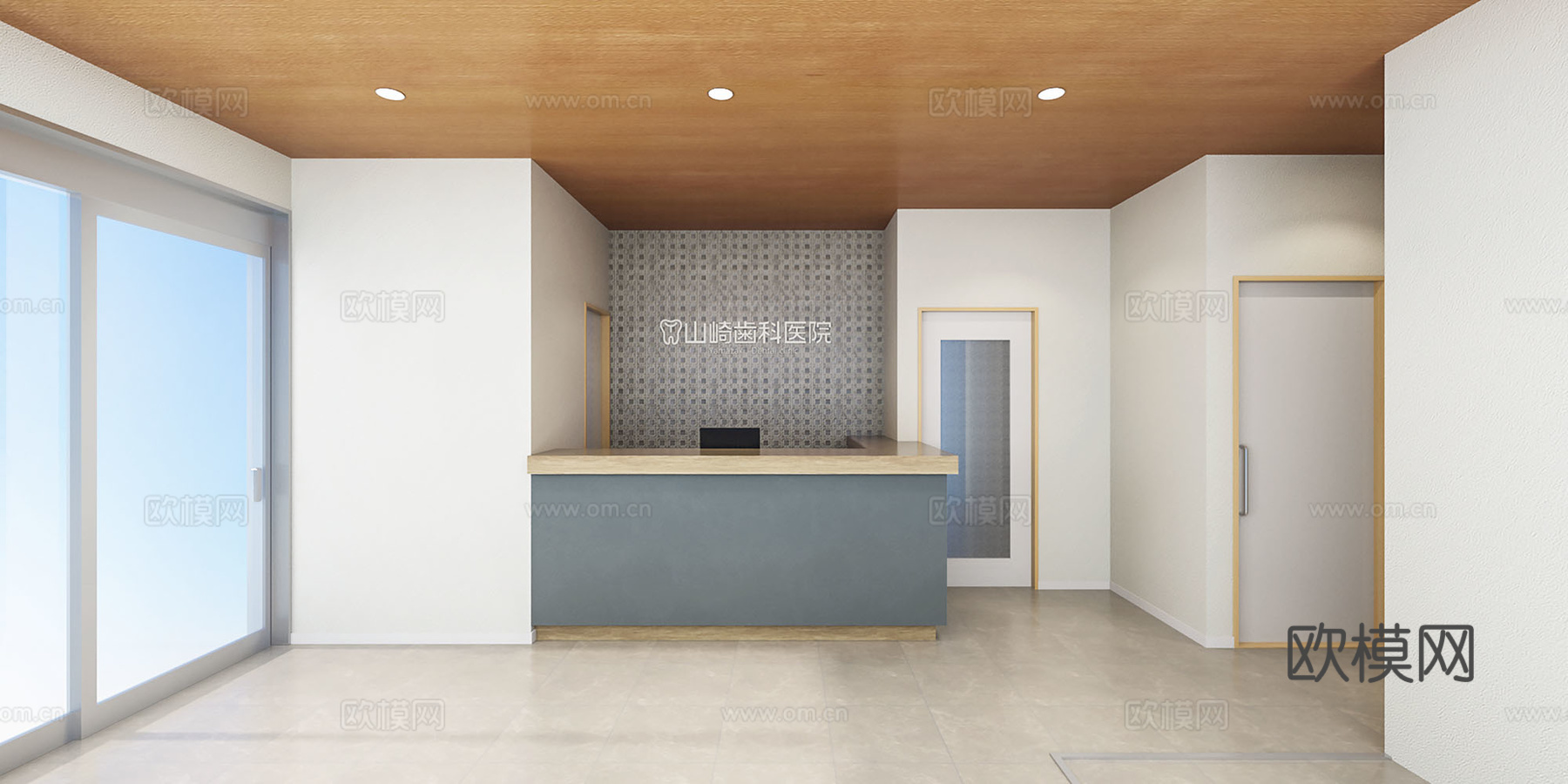 牙科诊所 医院前台 吧台 卫生所 服务台3d模型3d模型