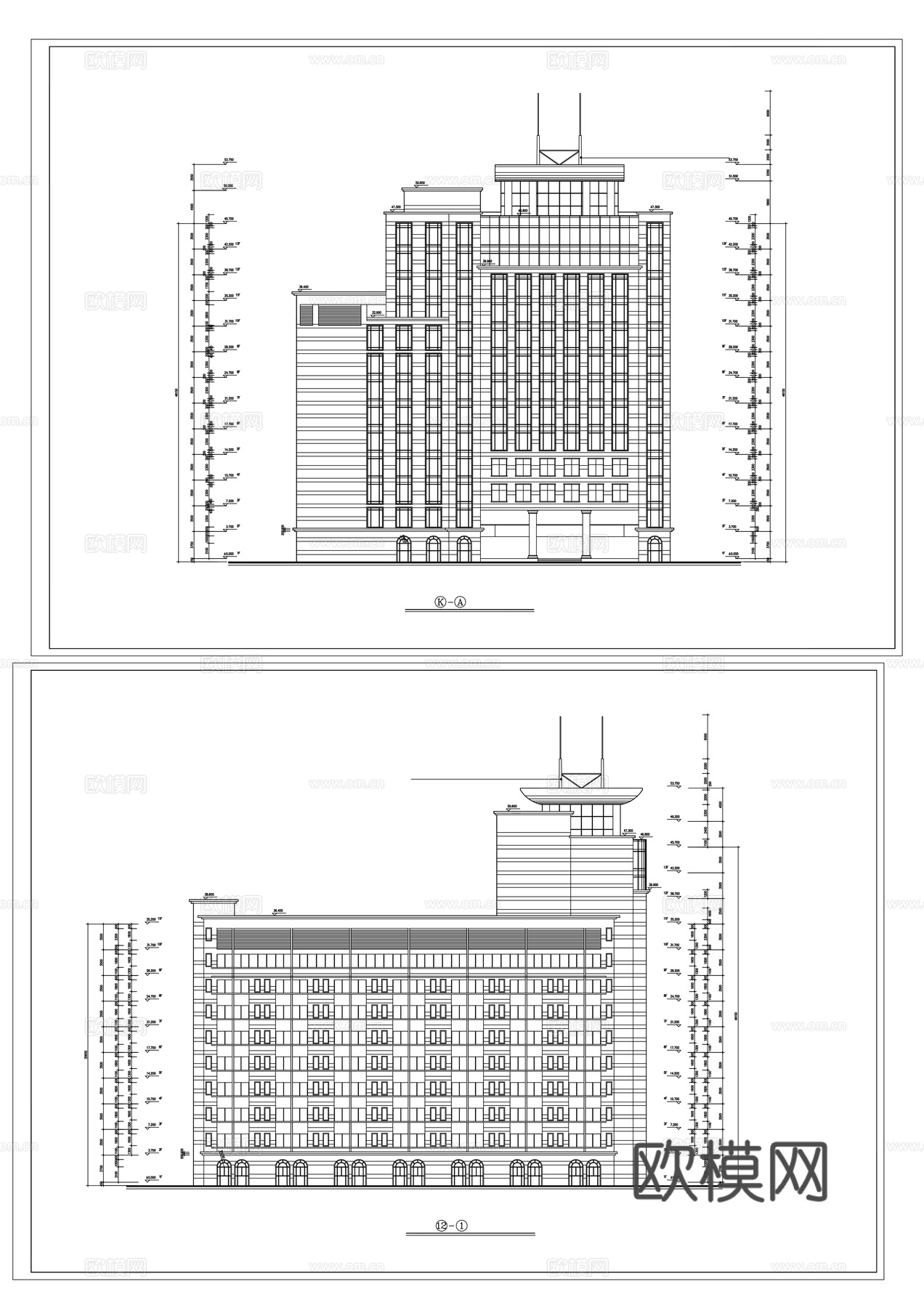建筑立面cad施工图