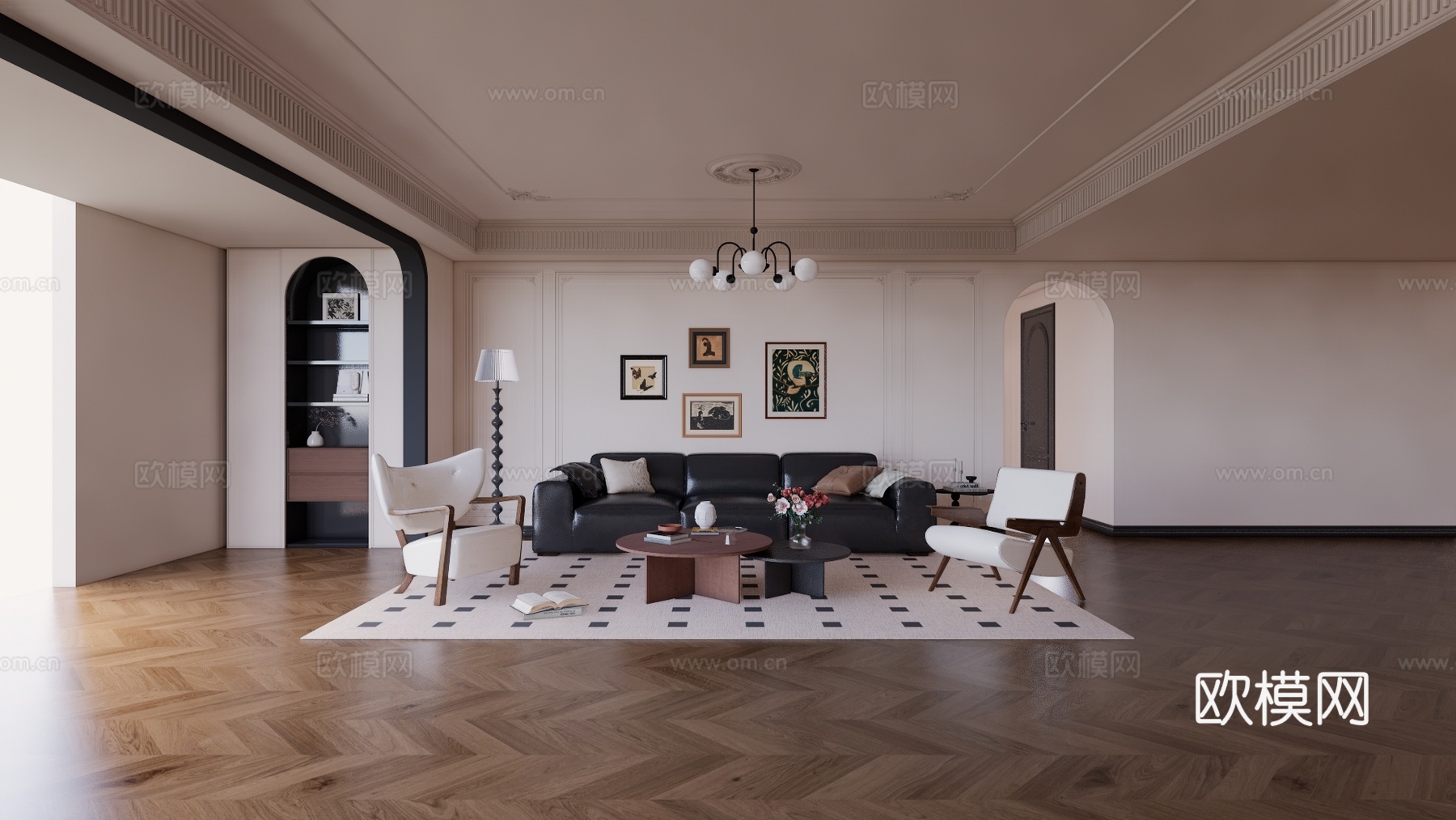 卫生间 客厅 茶室 门窗 客餐厅 卧室su模型