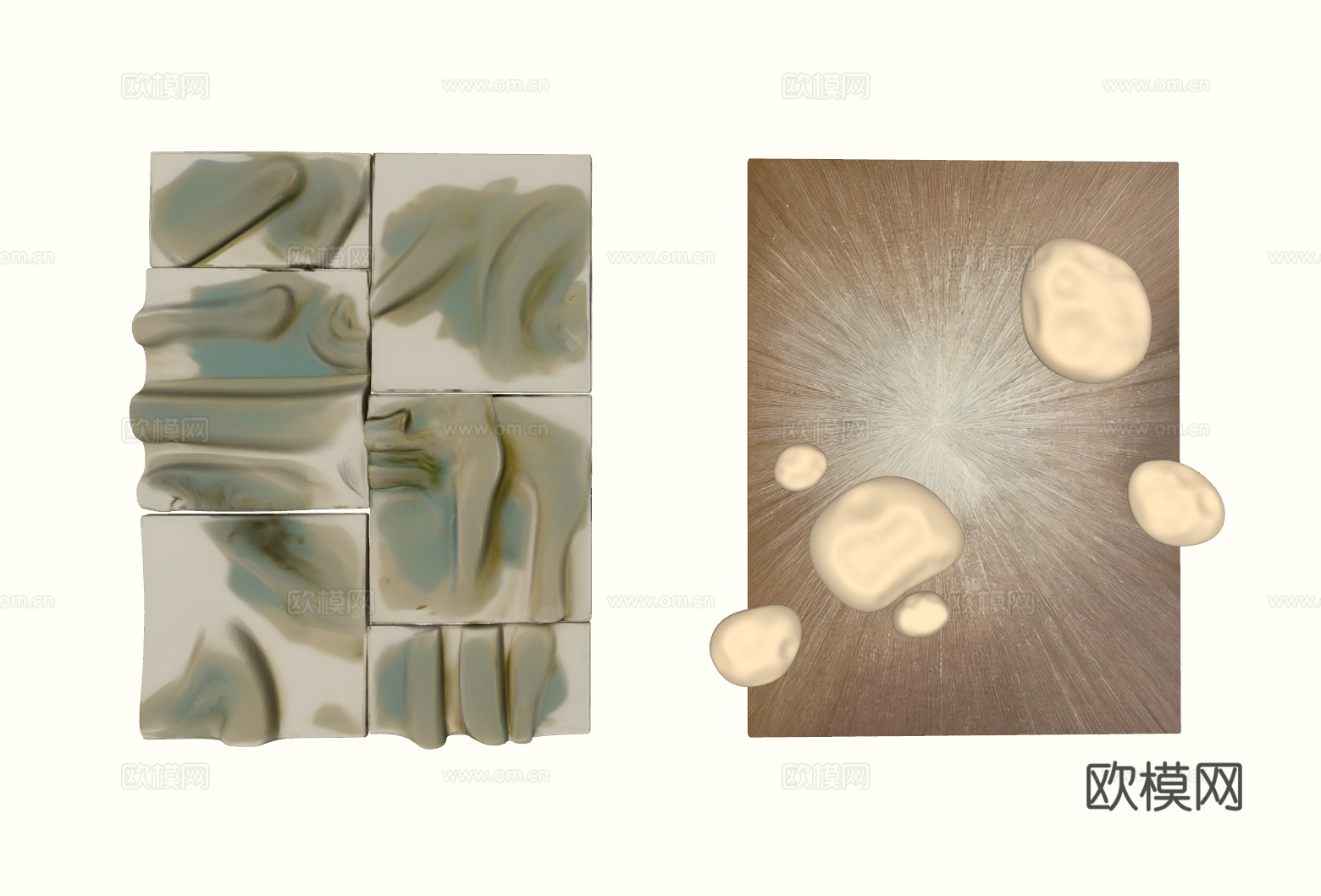 现代立体墙饰装饰画立体画墙饰挂件su模型