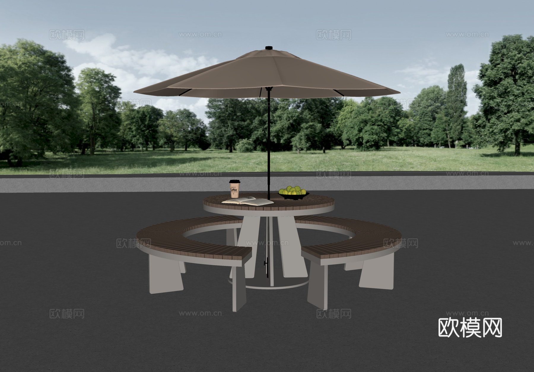 现代户外桌椅 休闲桌椅su模型