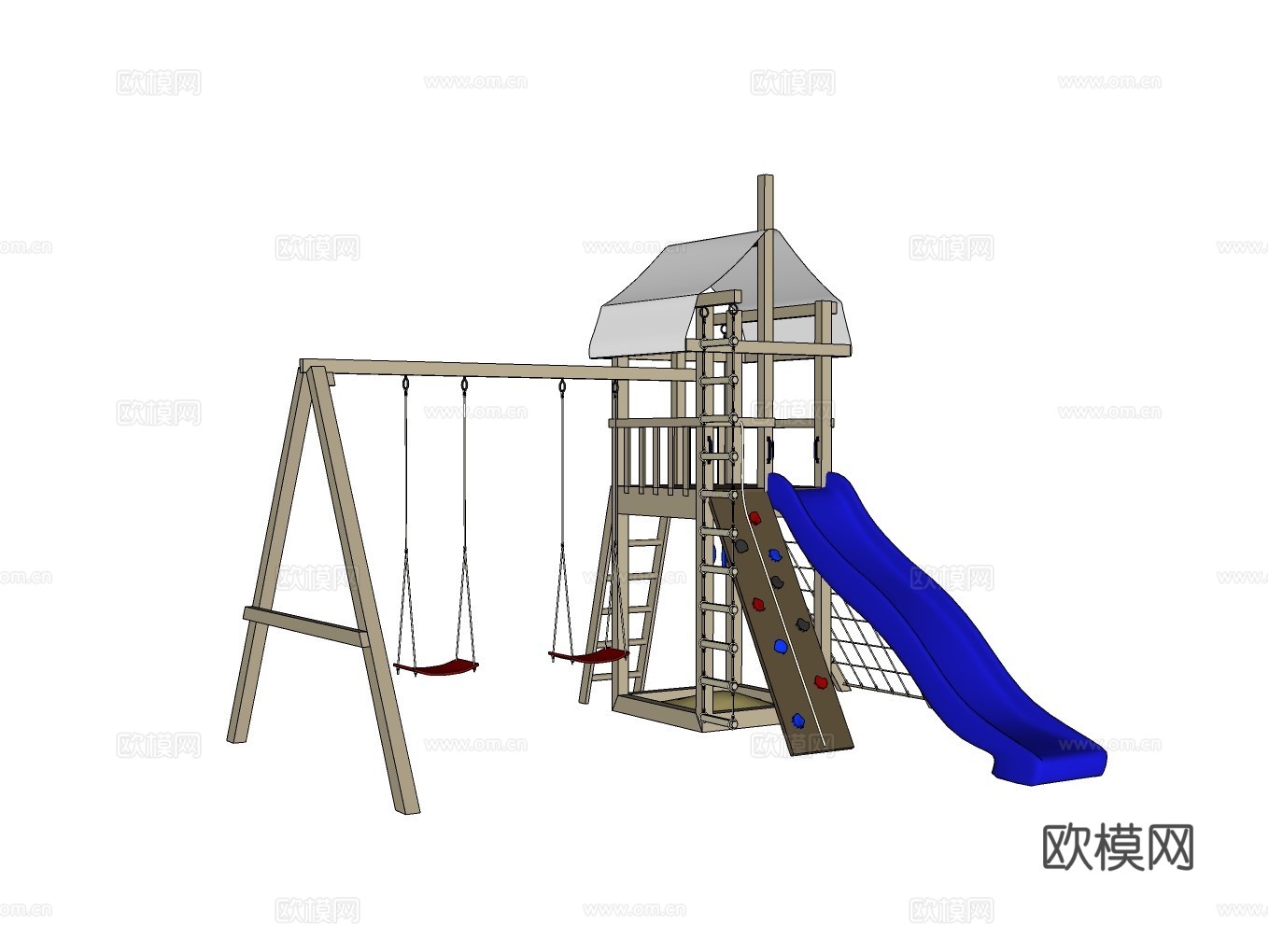 秋千滑滑梯su模型