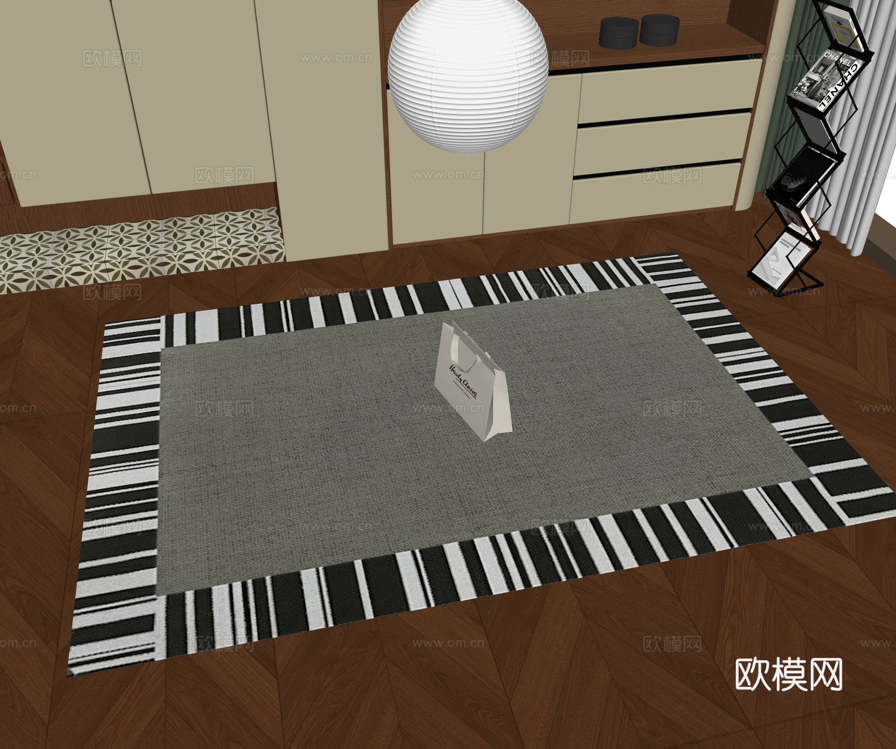 现代地毯su模型