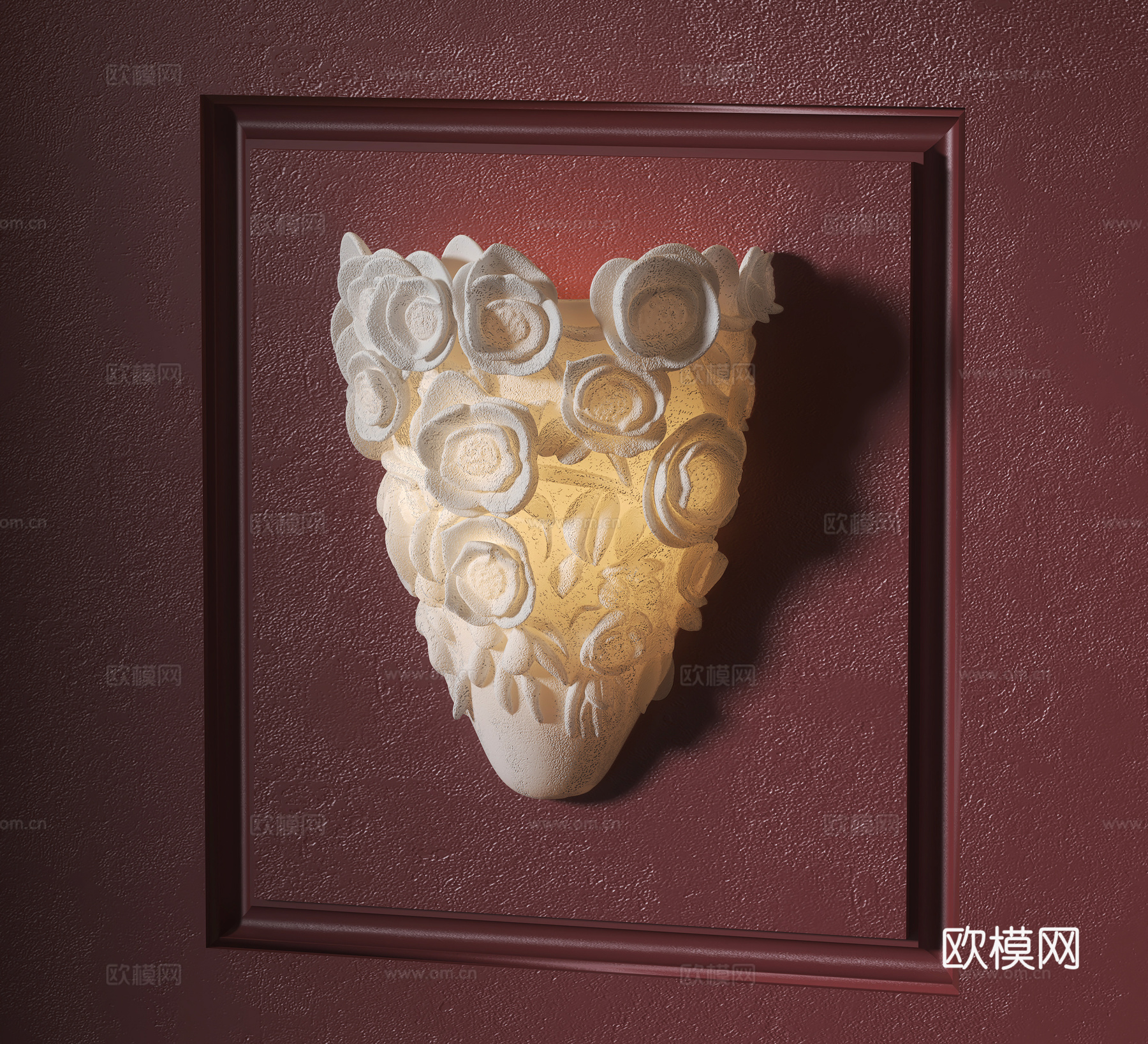 法式石膏壁灯su模型下载（渲染图1）