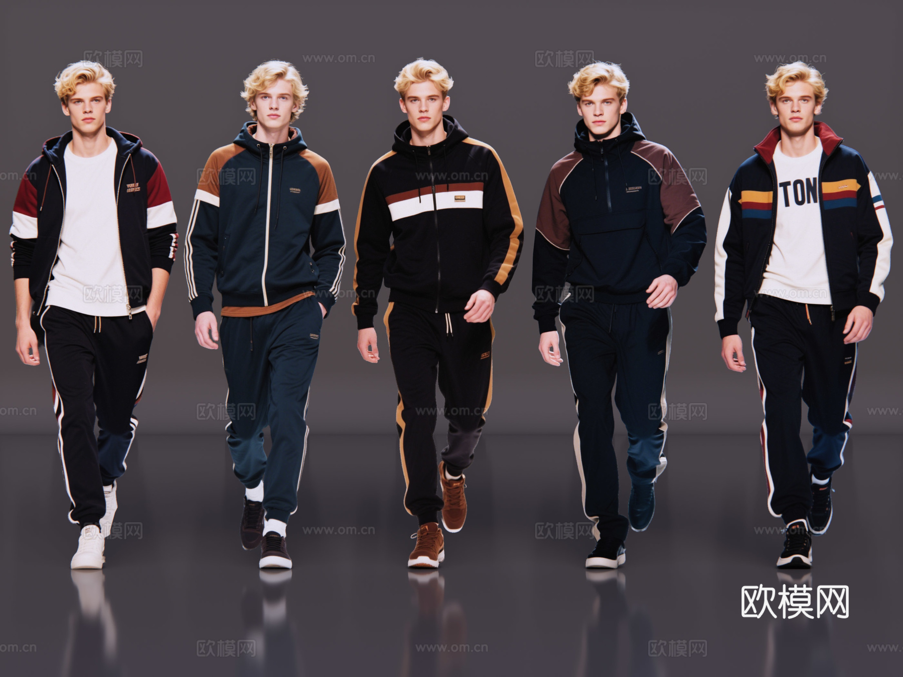 2D现代人物 时尚休闲装 休闲模特 现代商业街拍 休闲装帅哥su模型