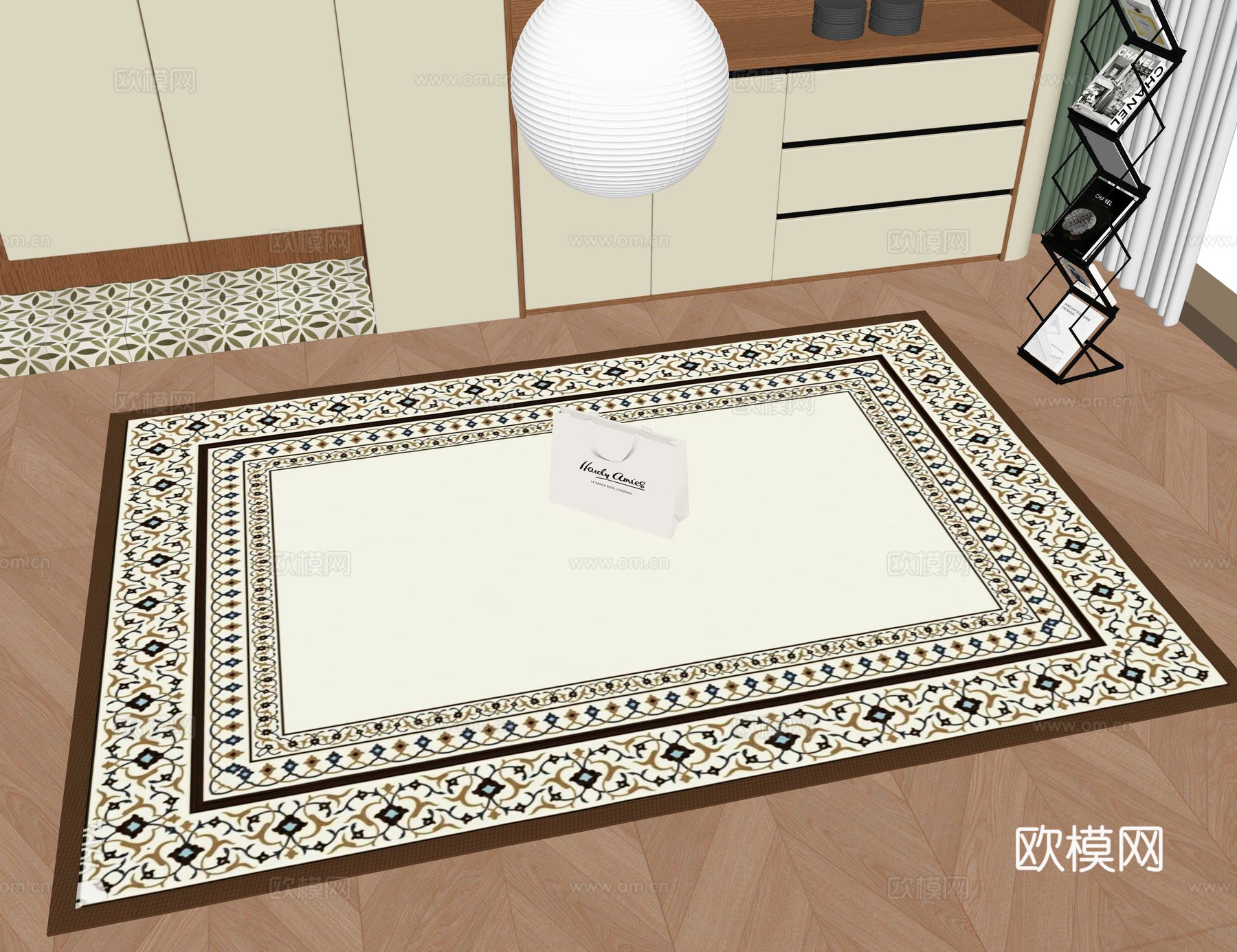 美式地毯su模型