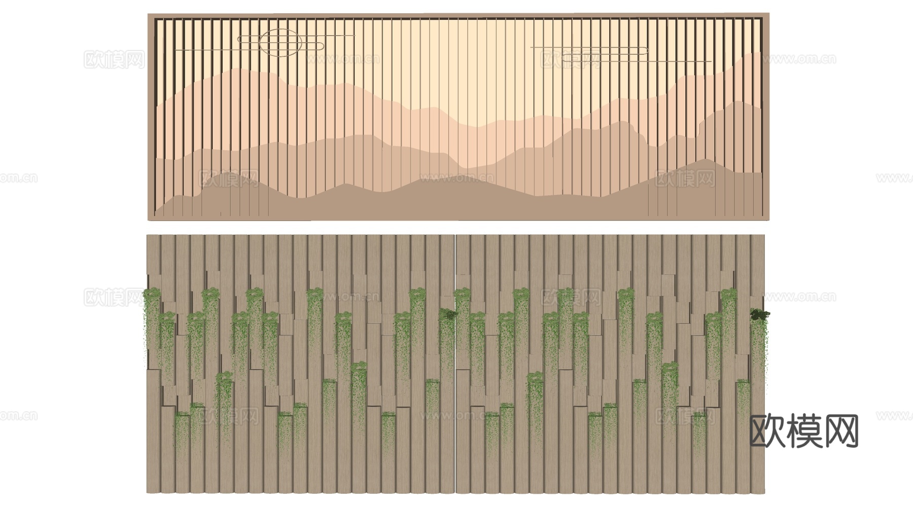 现代前台背景墙 办公室背景墙 公司形象墙su模型