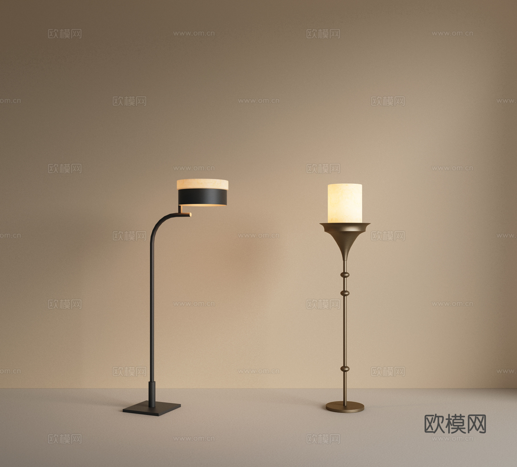 现代轻奢落地灯 艺术落地灯 客厅落地灯 复古落地灯su模型