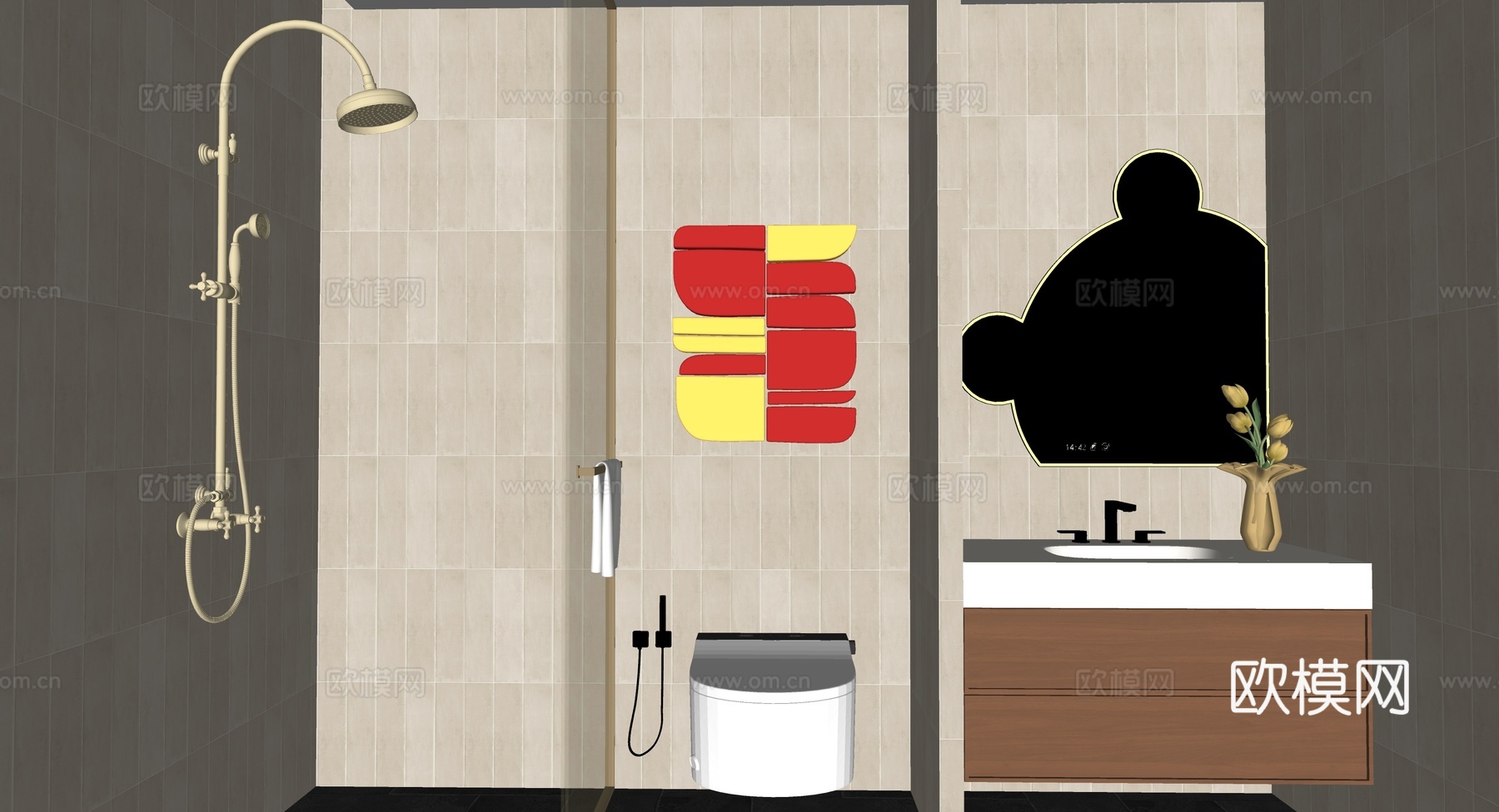 现代卫生间su模型