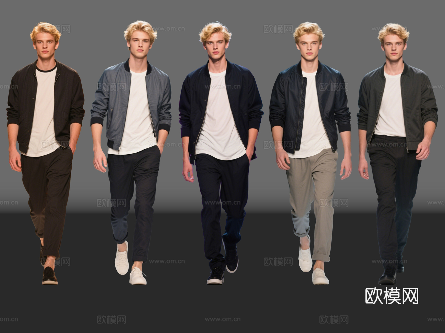 2D现代人物 时尚休闲装 休闲模特 现代商业街拍 休闲装帅哥su模型