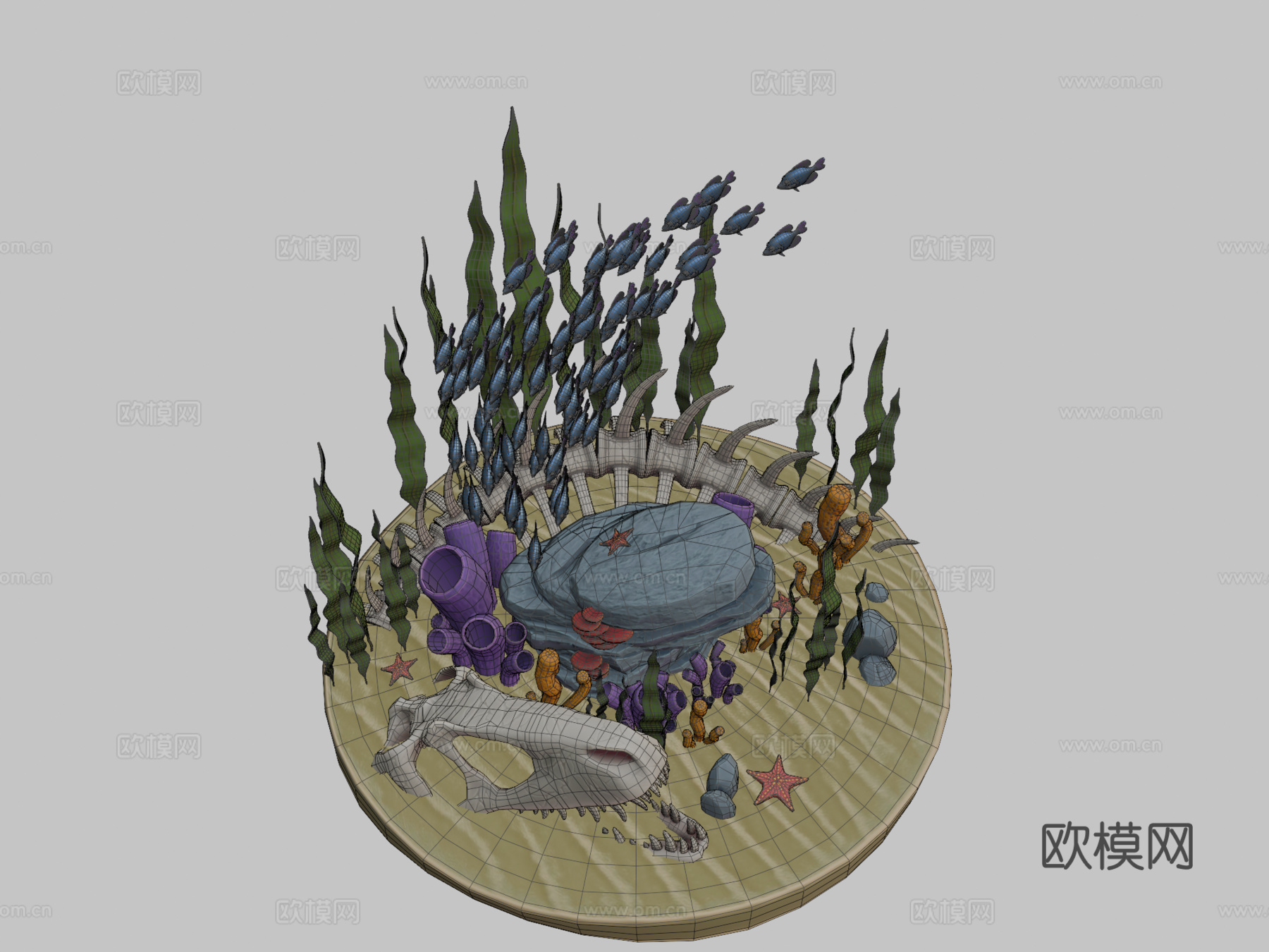 水下环境su模型下载（渲染图2）