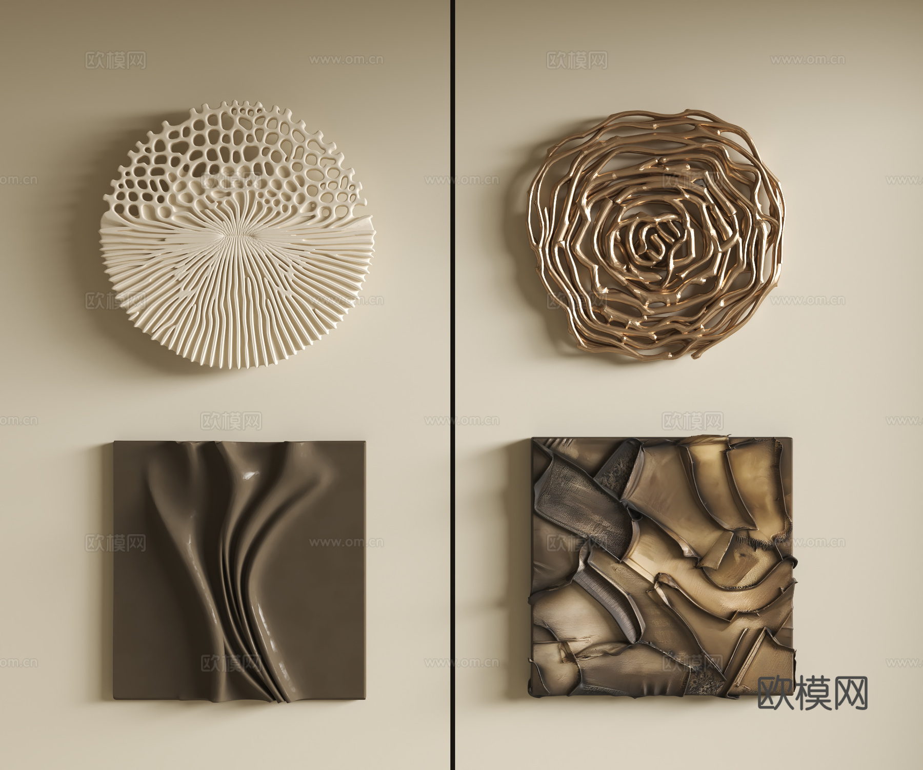 现代立体墙饰挂件立体画几何装饰画su模型