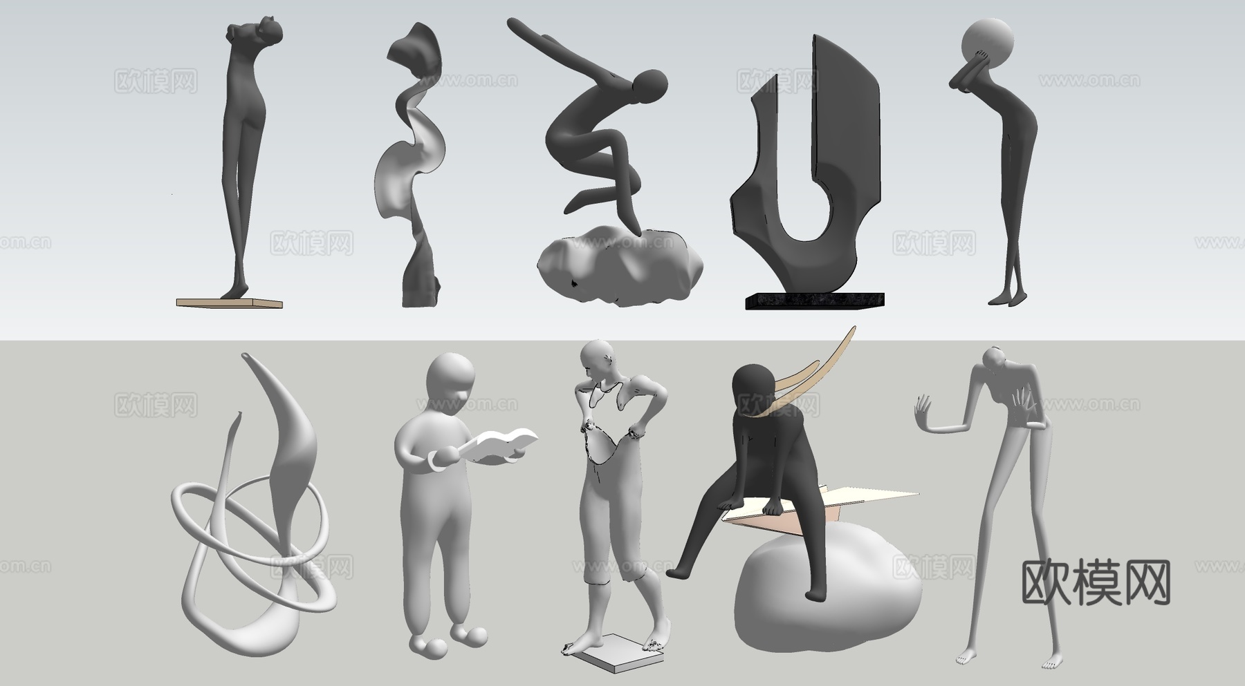 现代货架 货柜 文创展架 烟酒展示架su模型