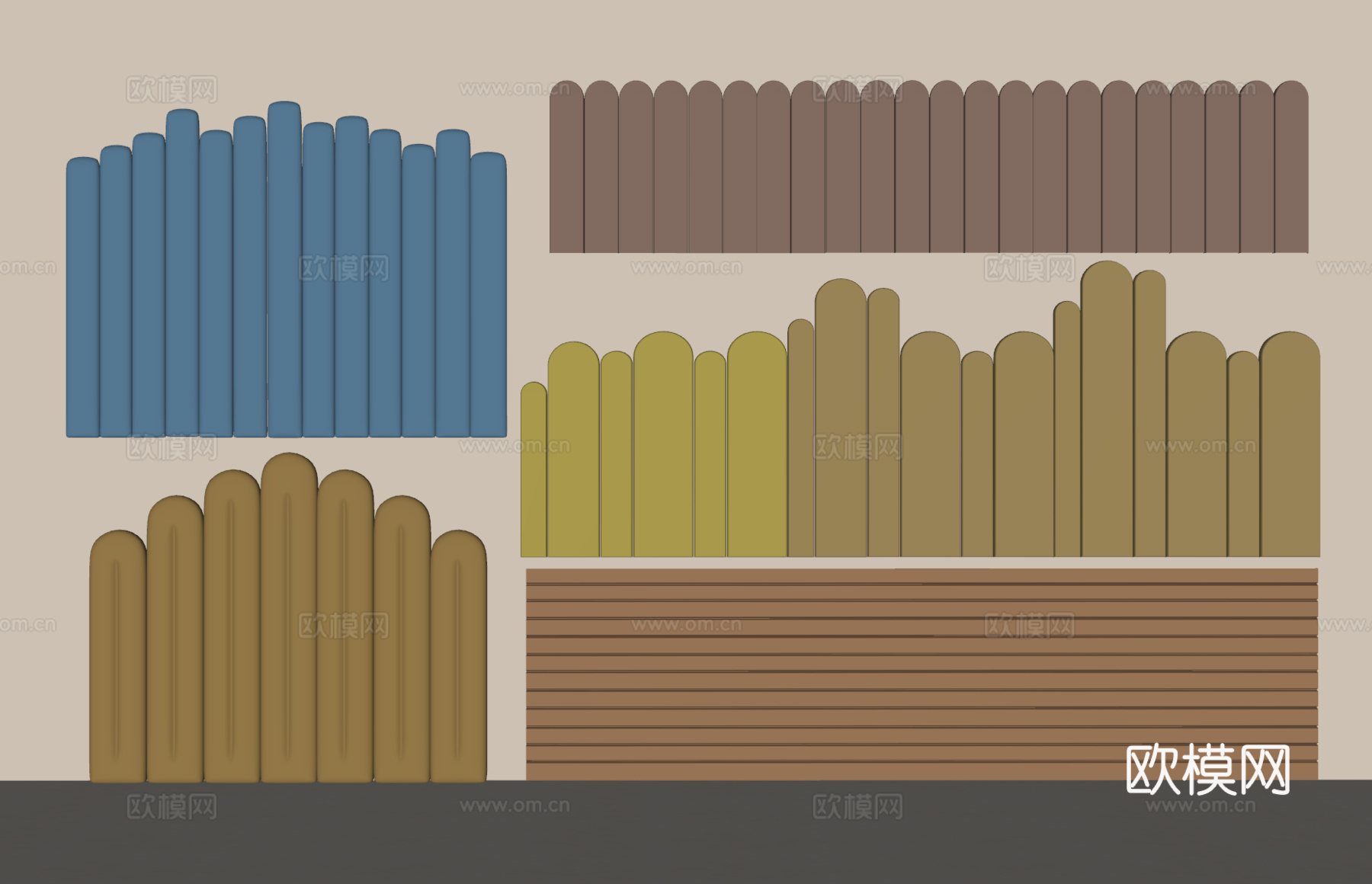 现代软包 床头软包 床靠背 墙面软包 坐垫 墙面背景su模型