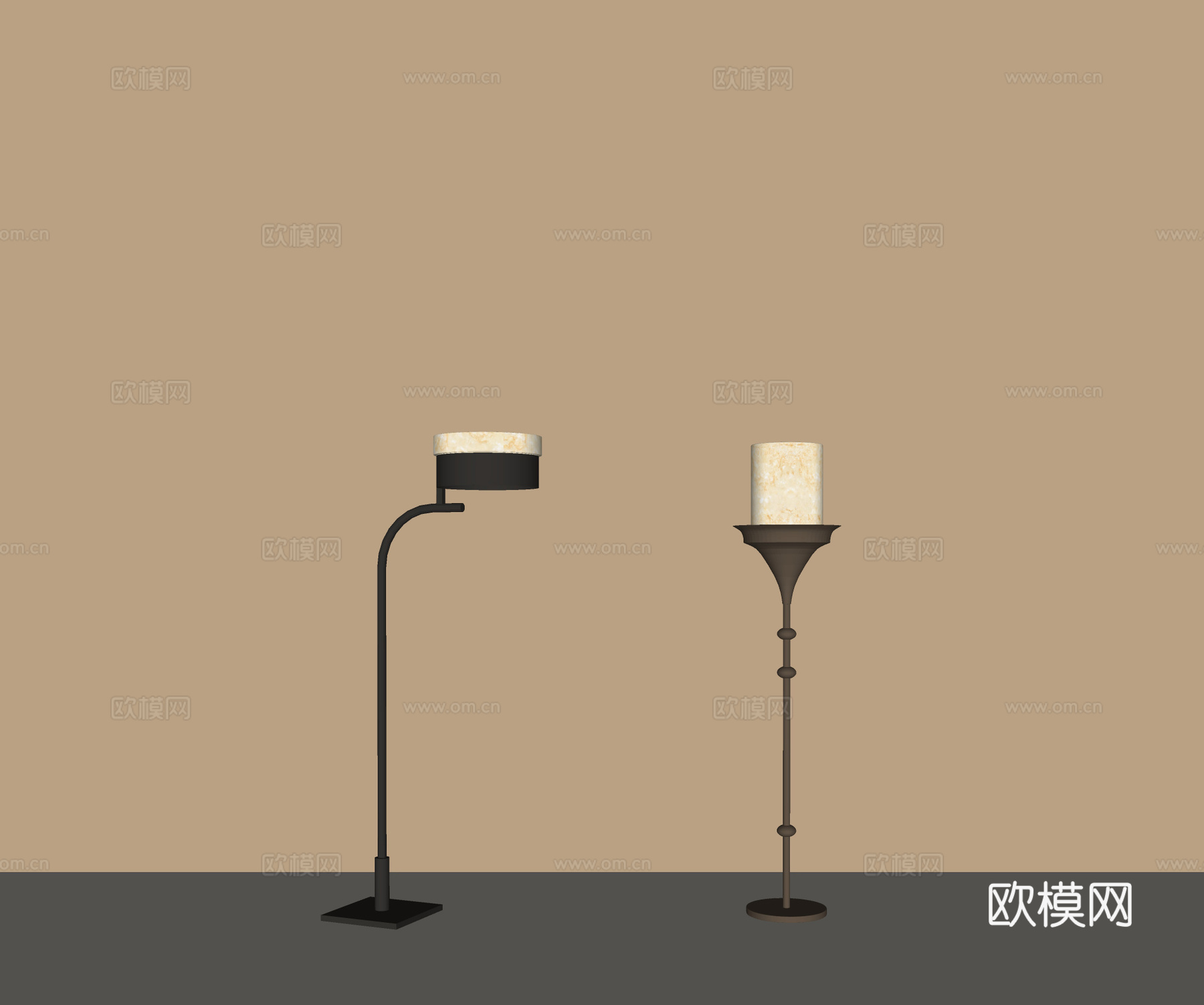 现代轻奢落地灯 艺术落地灯 客厅落地灯 复古落地灯su模型