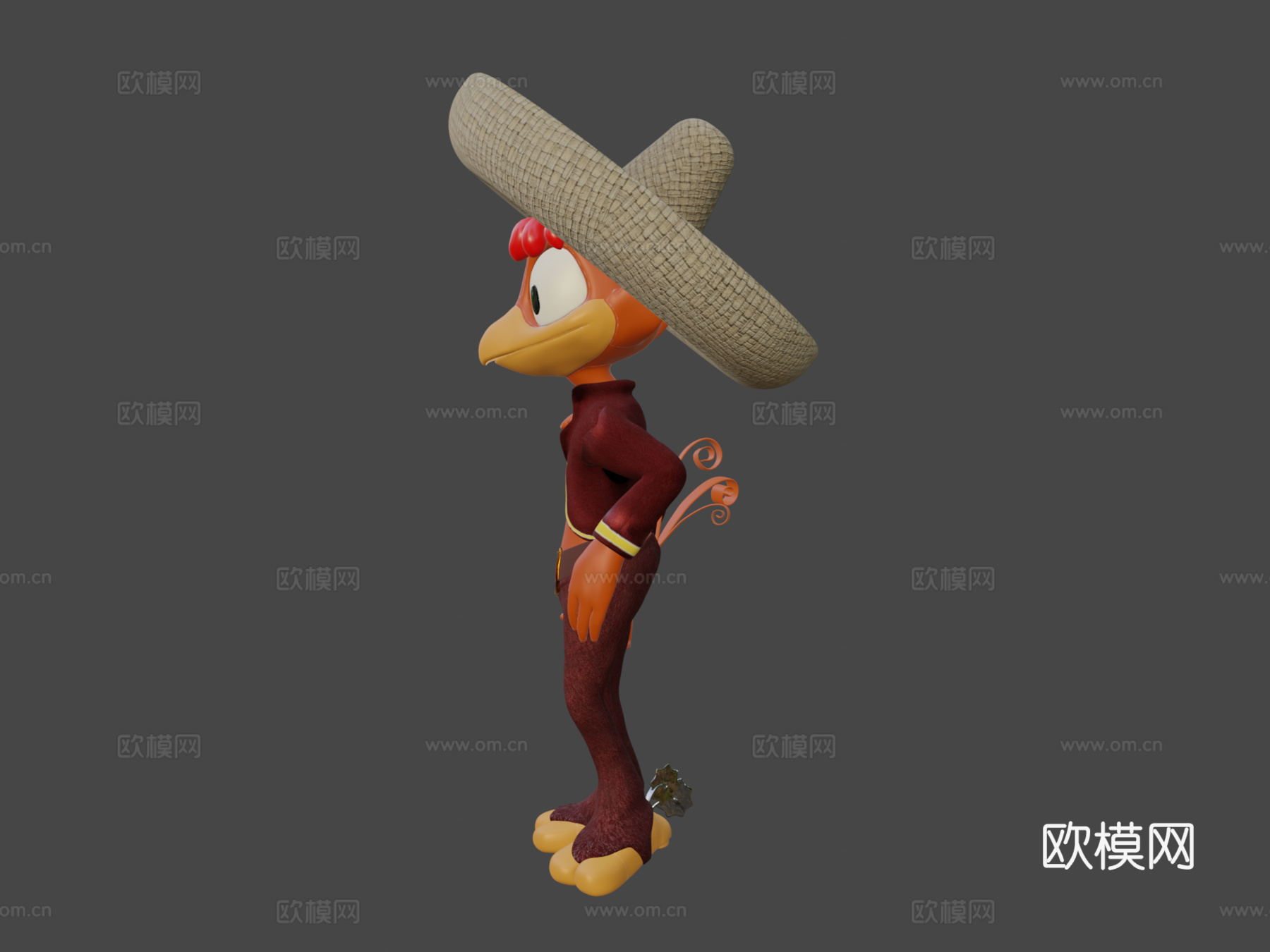 粉丝艺术潘奇托手枪迪士尼角色su模型