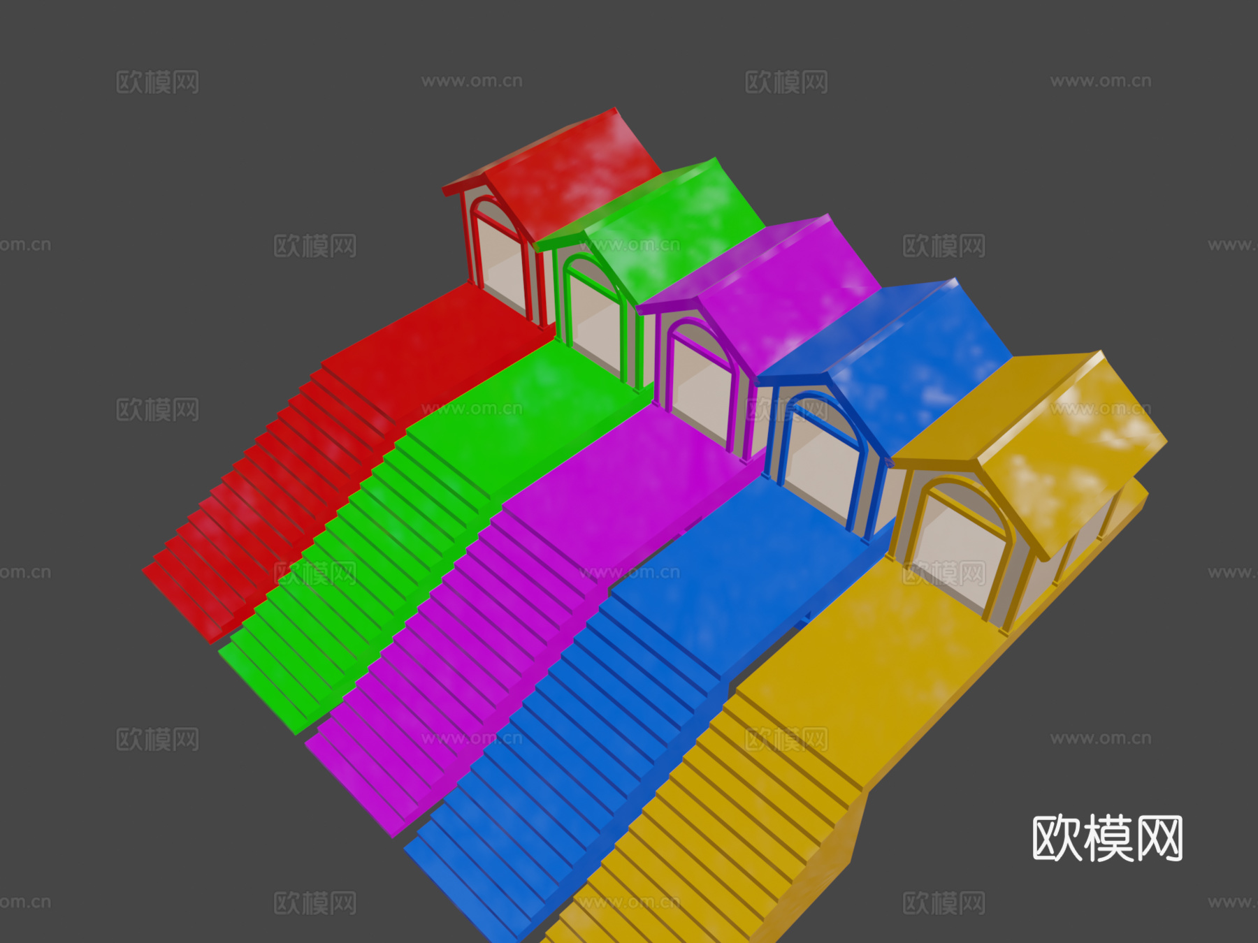 专业鸭子家庭与楼梯su模型