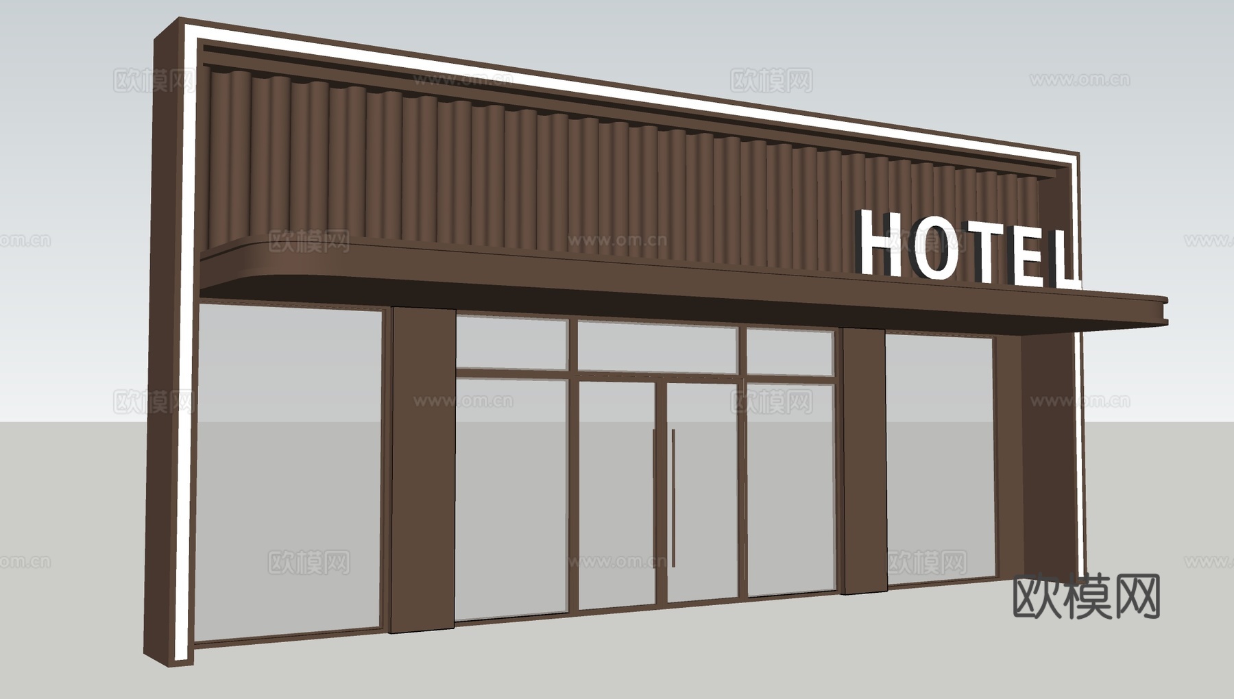 现代办公门头 写字楼门头 入口门头 单元门头su模型