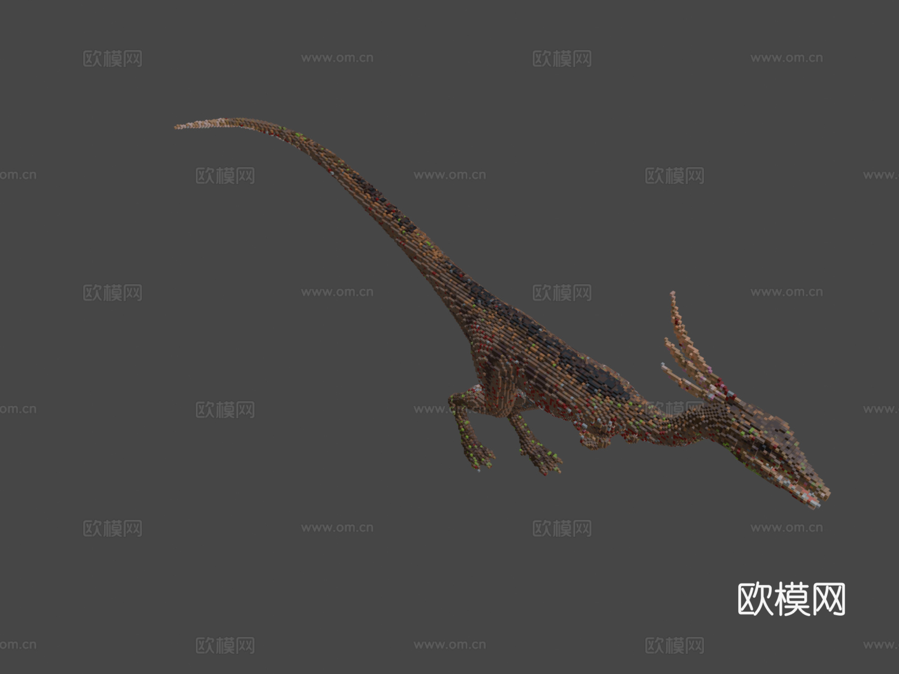 我的世界迅猛龙建造示意图su模型